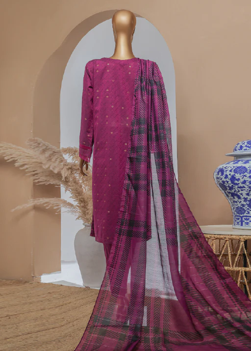 Damask By HZ Stitched 3 Piece Gold Jacquard Eid Edit Collection-DBJ-042 - Image 3