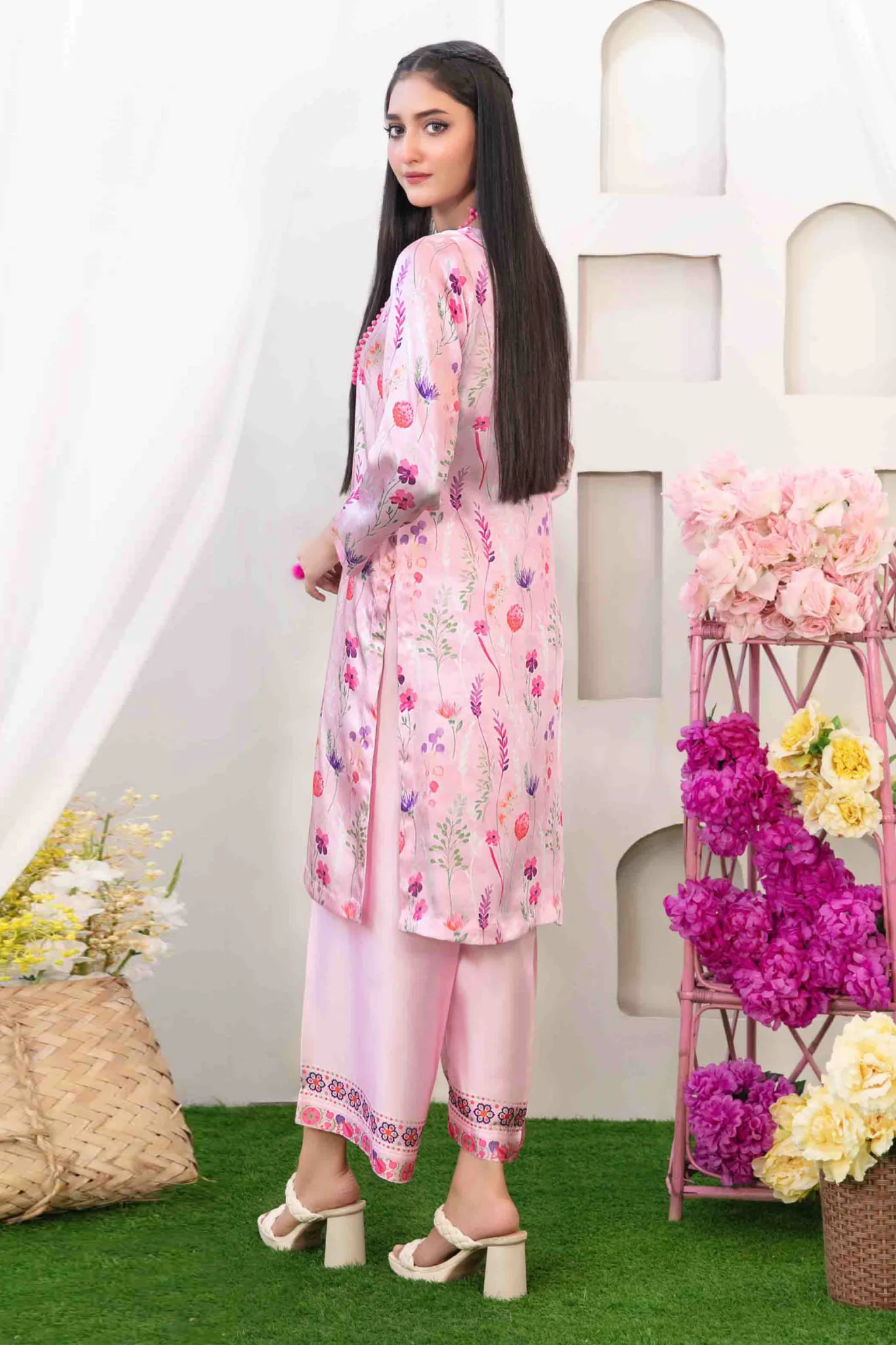 Damask By Tawakkal Stitched 2 Piece Digital Print Silk Collection-D-5206-Pink - Image 3