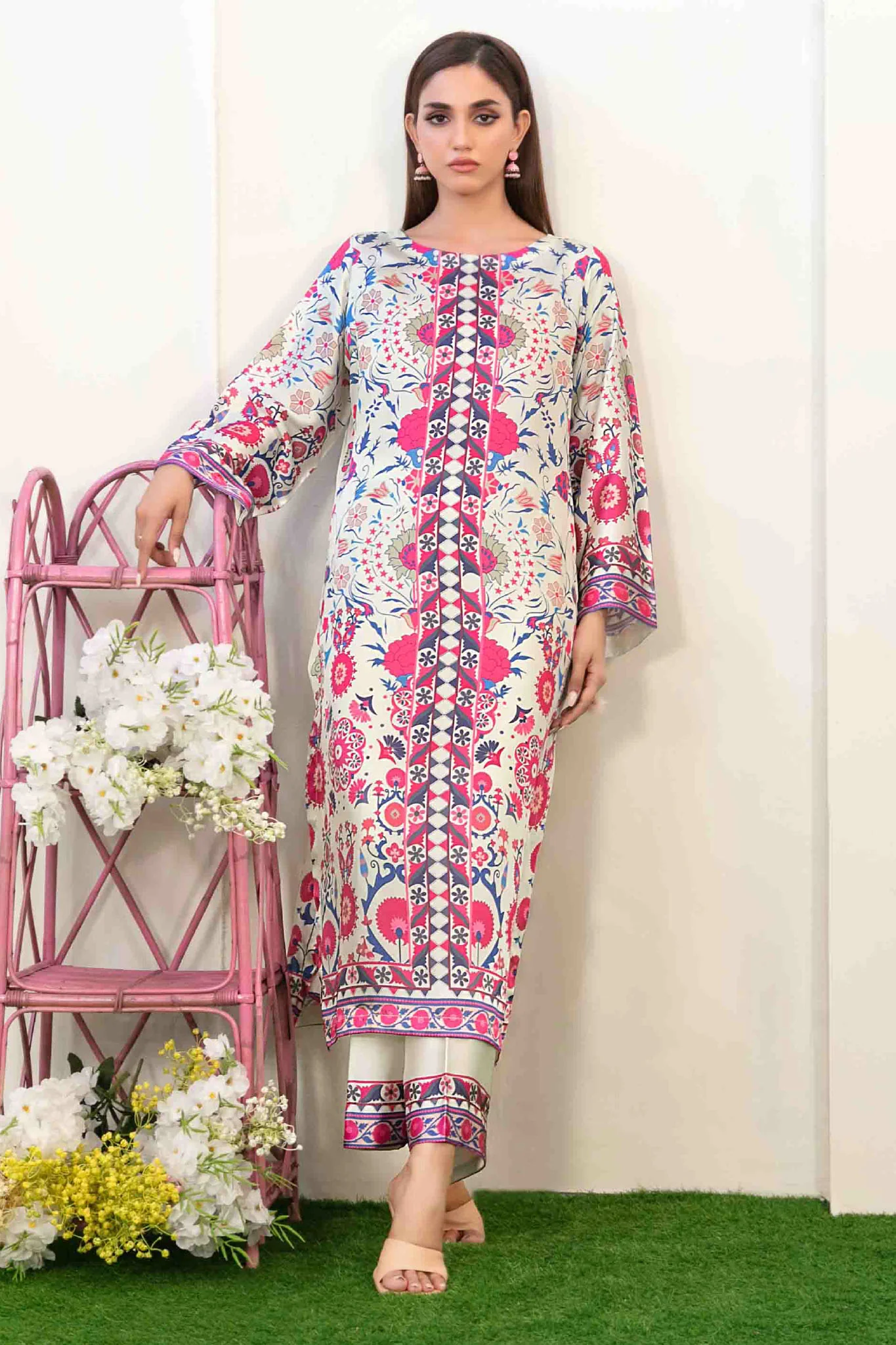 Damask By Tawakkal Stitched 2 Piece Digital Print Silk Collection-D-5207-Multi - Image 4