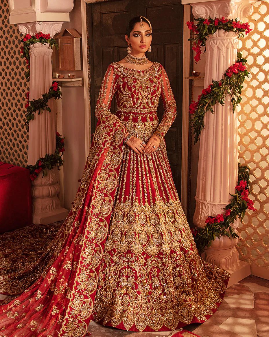 Mehernaaz By Gulaal Unstitched 3 Piece Bridal Couture Suit-Dastaan B-13 - Image 4