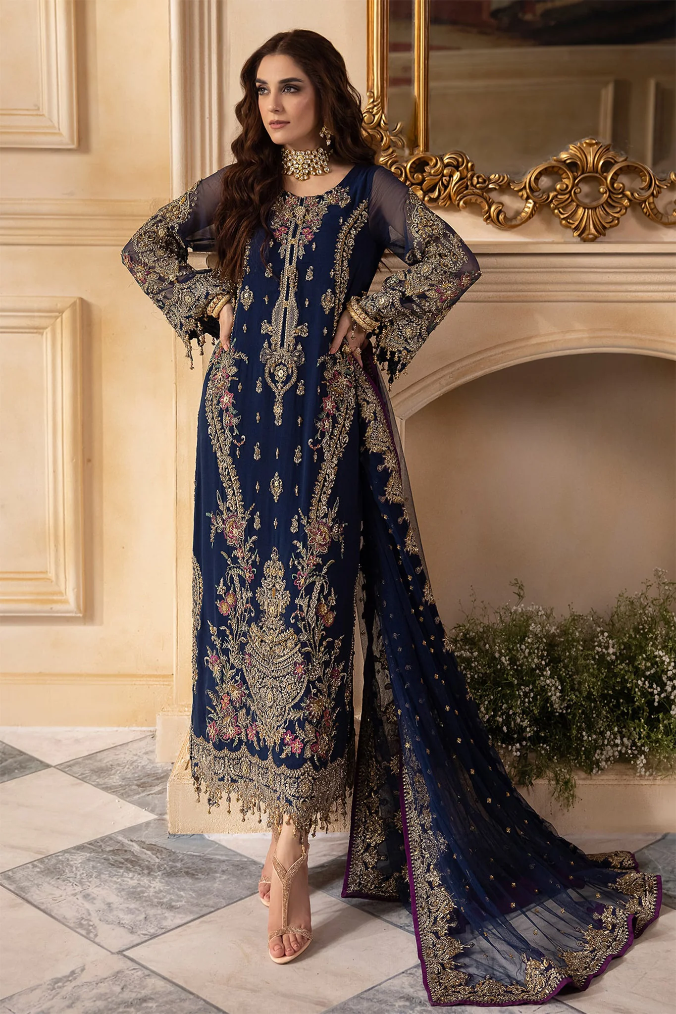 Dastan E Jashan By Charizma Unstitched 3 Piece Premium Chiffon Limited Edition Vol-02 Suit-DJW4-01