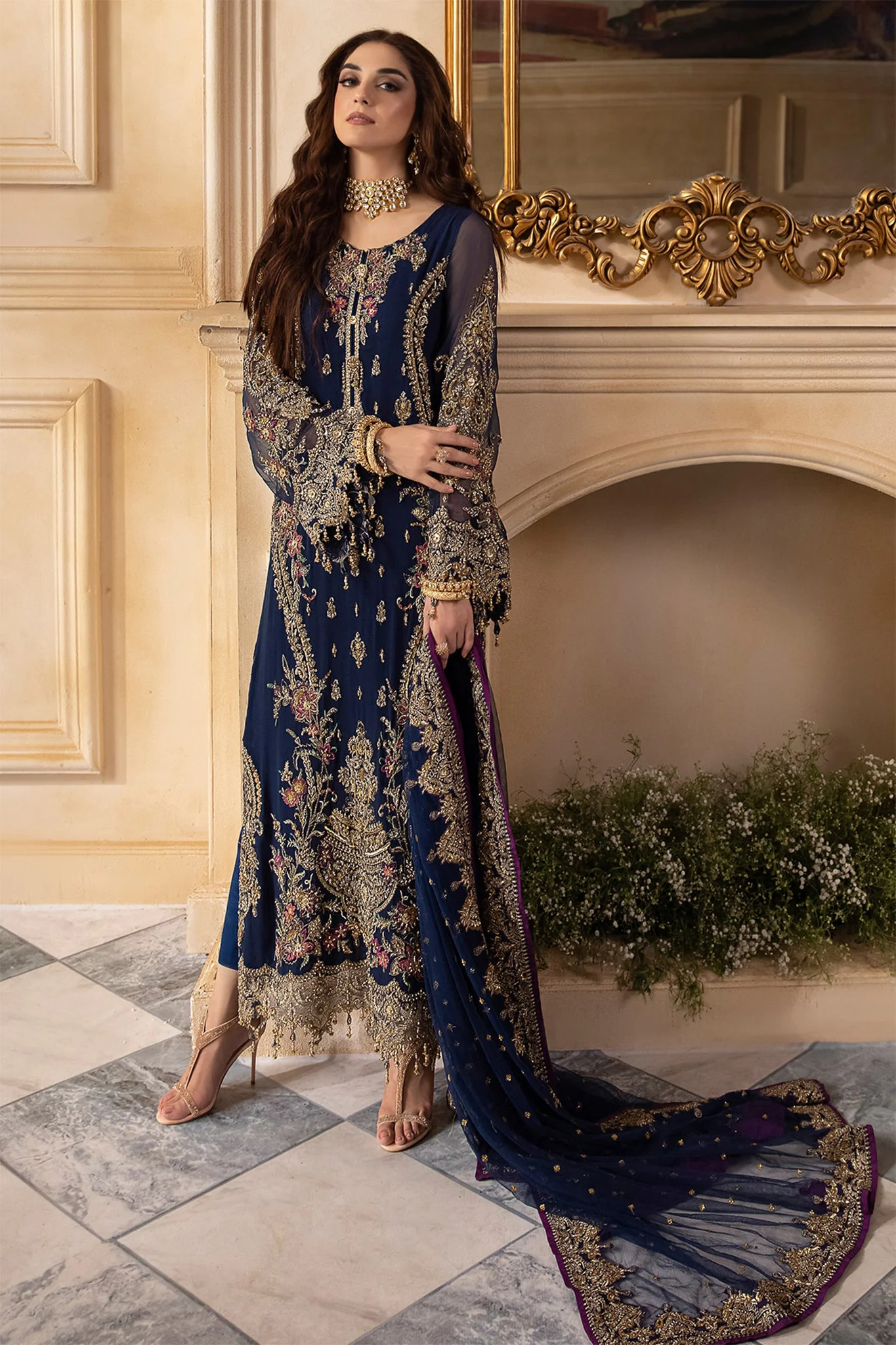Dastan E Jashan By Charizma Unstitched 3 Piece Premium Chiffon Limited Edition Vol-02 Suit-DJW4-01 - Image 3