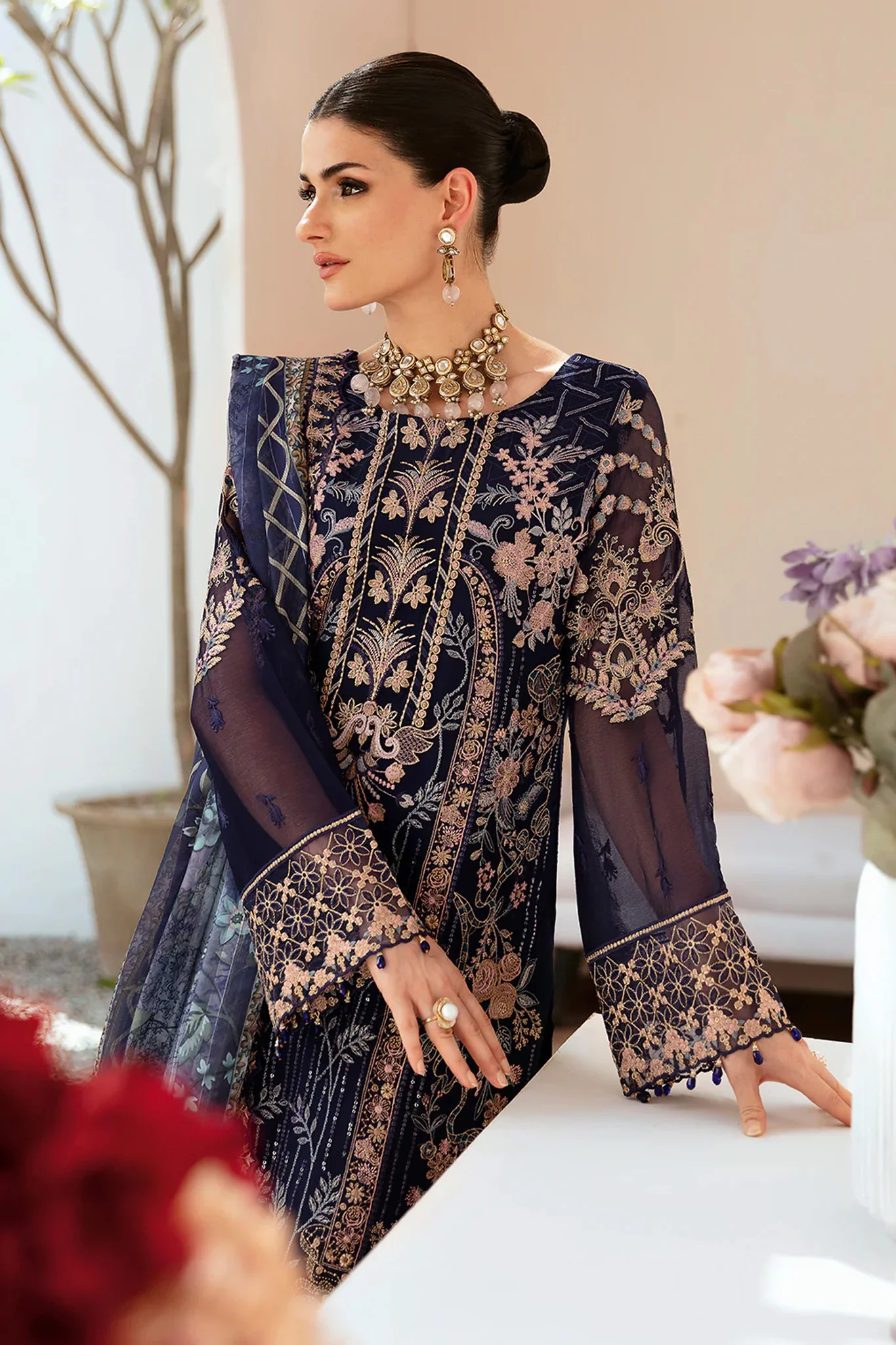 Dastan by Ramsha Unstitched 3 Piece Formals Vol-02 Suit-T-202 - Image 3