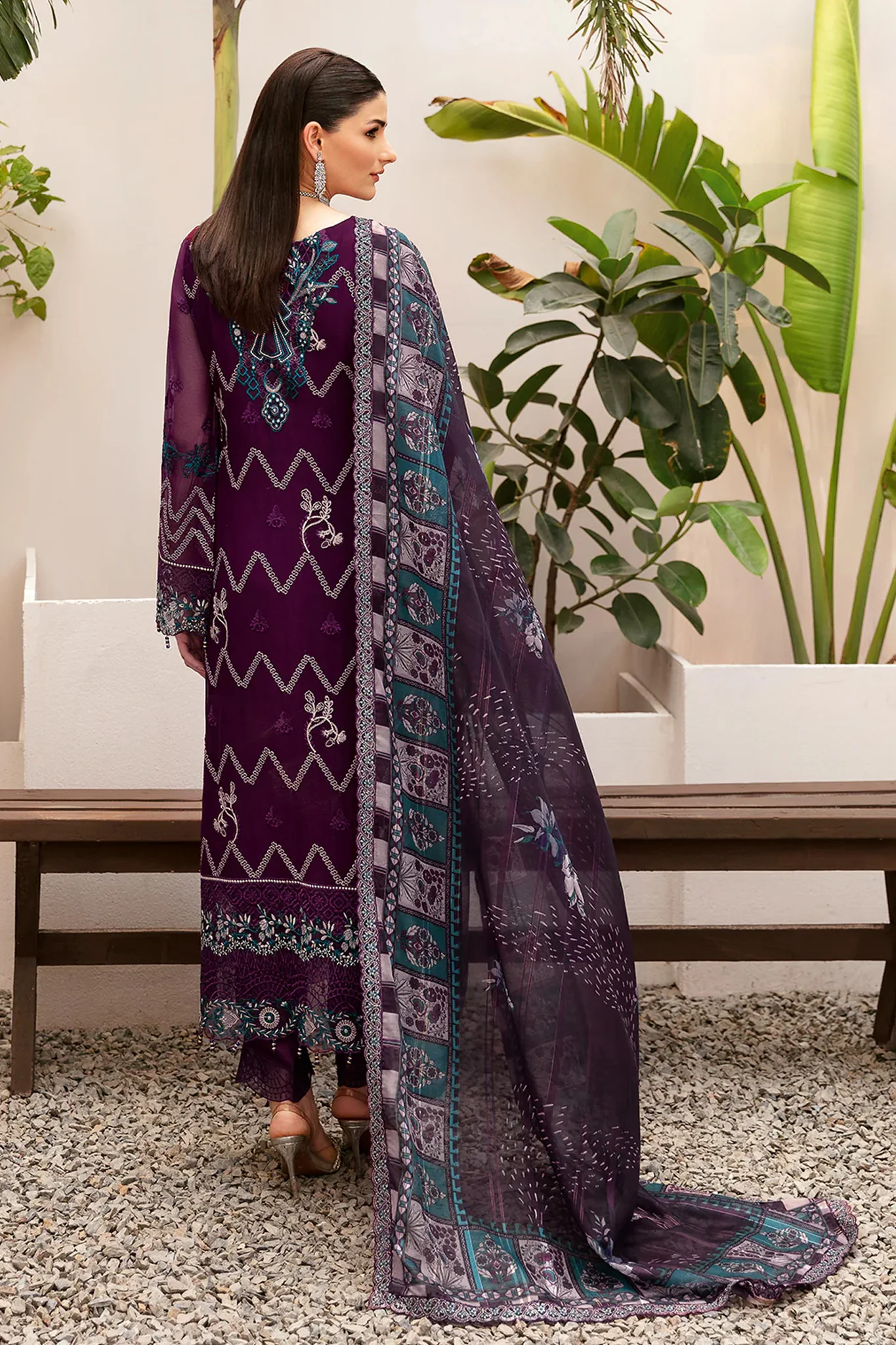 Dastan by Ramsha Unstitched 3 Piece Formals Vol-02 Suit-T-207 - Image 4
