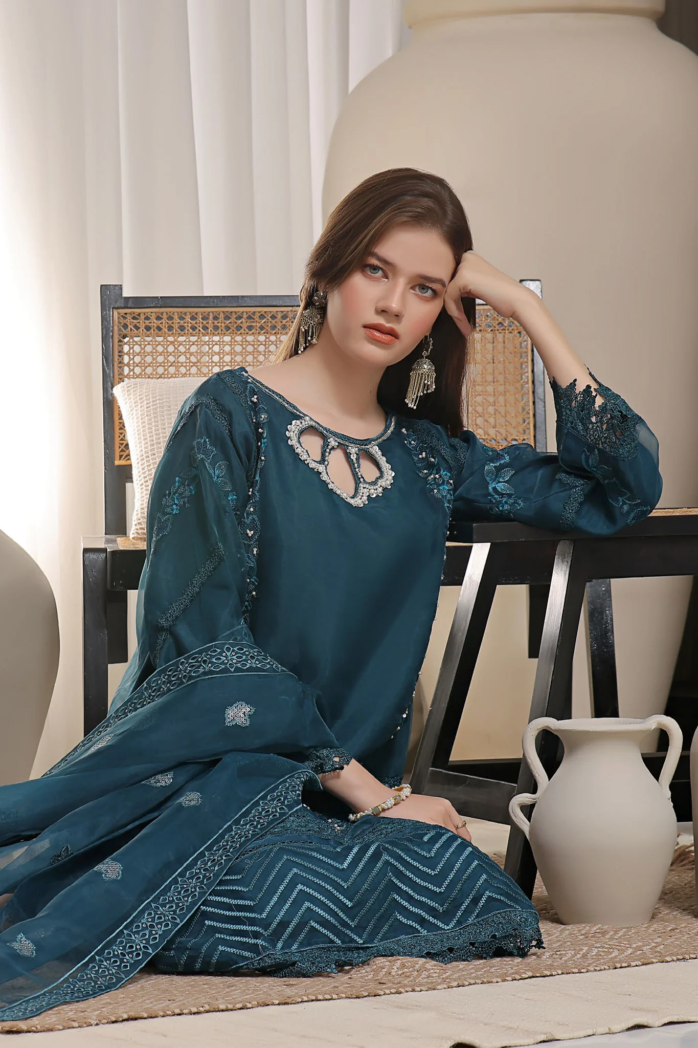 Dhaaga By Guzel Stitched 3 Piece Festive Formals Suit-05-Meena Kari - Image 2