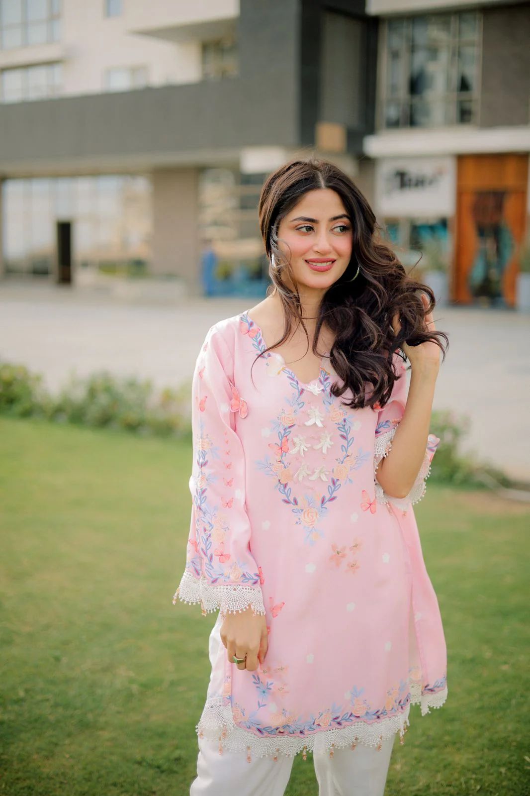 Dhaga Stitched 2 Piece Spring Summer Suit-Blushe - Image 3