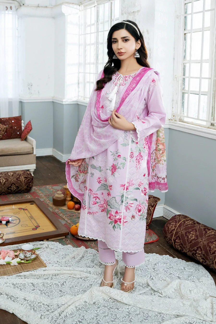 Dhaga Stitched 3 Piece Summer Suit-Meher - Image 3