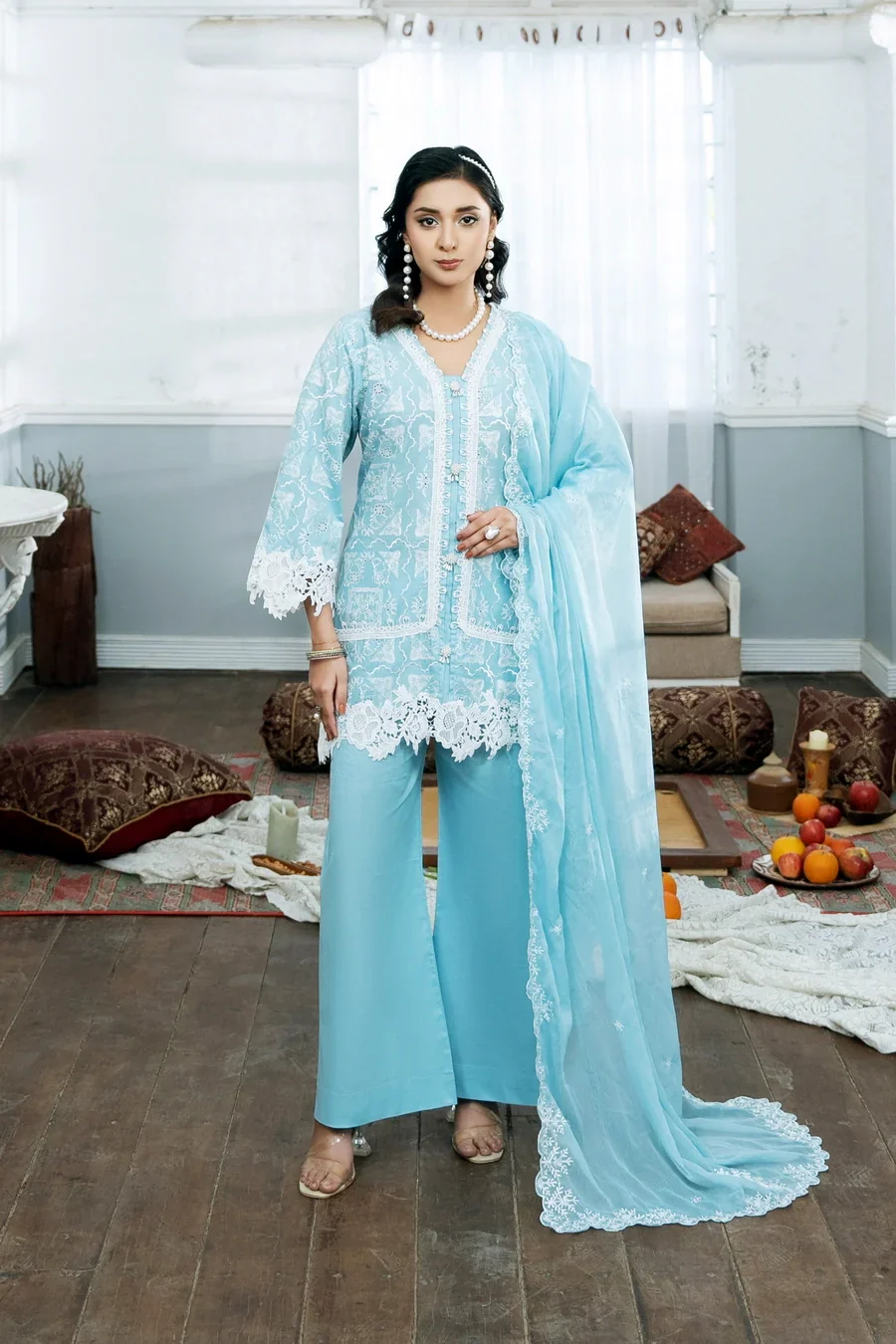 Dhaga Stitched 3 Piece Summer Suit-Opalite - Image 2