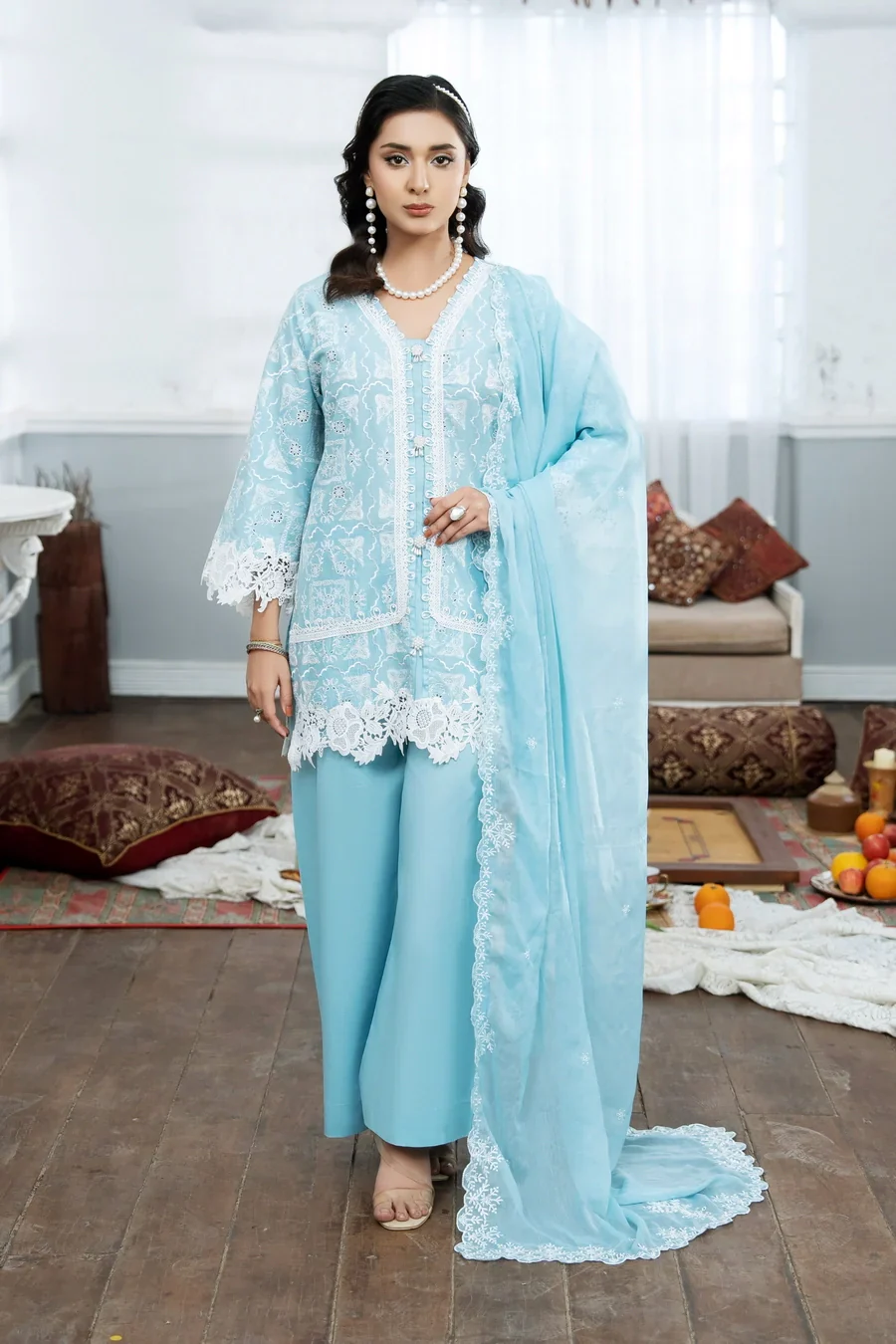 Dhaga Stitched 3 Piece Summer Suit-Opalite - Image 3