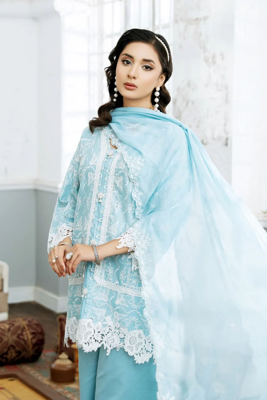 Dhaga Stitched 3 Piece Summer Suit-Opalite - Image 5