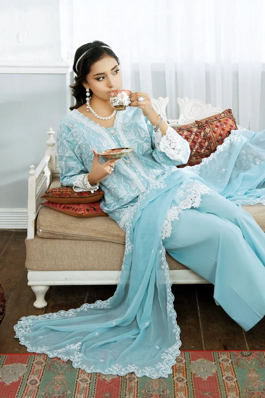 Dhaga Stitched 3 Piece Summer Suit-Opalite - Image 6