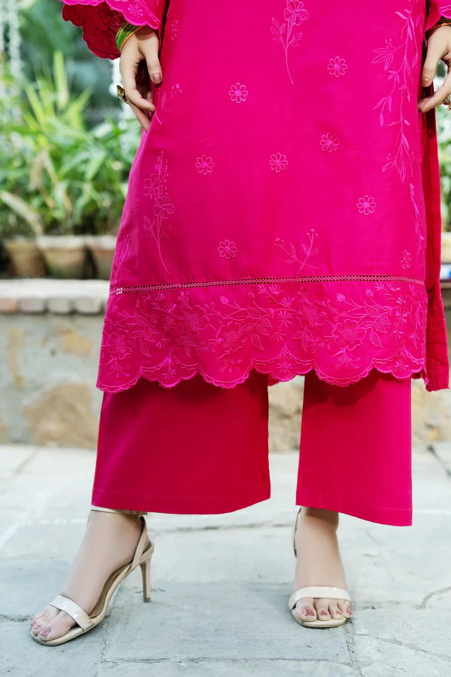 Dhaga Stitched 3 Piece Summer Suit-Petal pop - Image 9