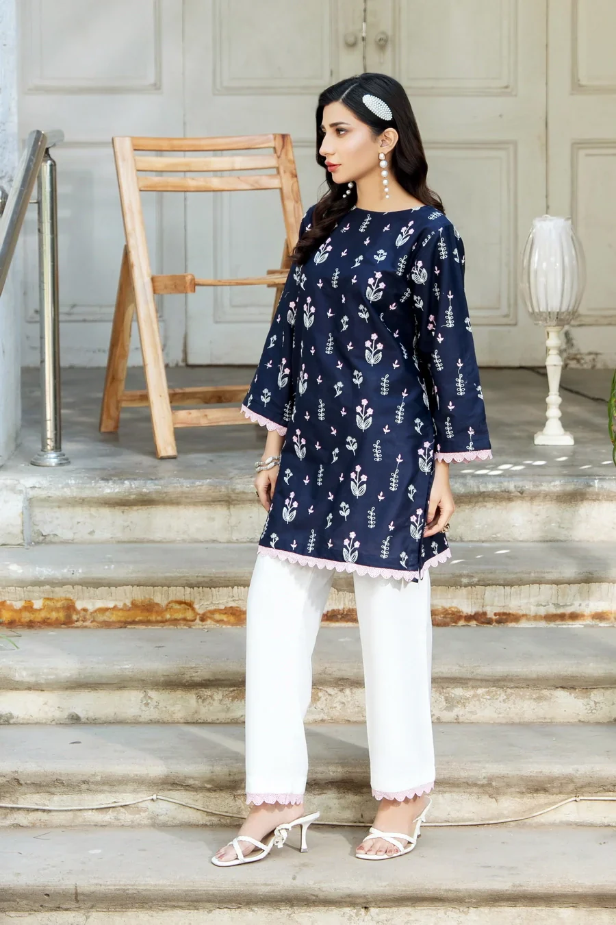 Dhaga Stitched 2 Piece Summer Suit-Roselle - Image 3