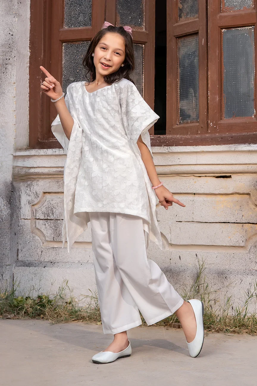 Dhaga Stitched Summer Kids Suit-Zehra Cape Set - Image 2