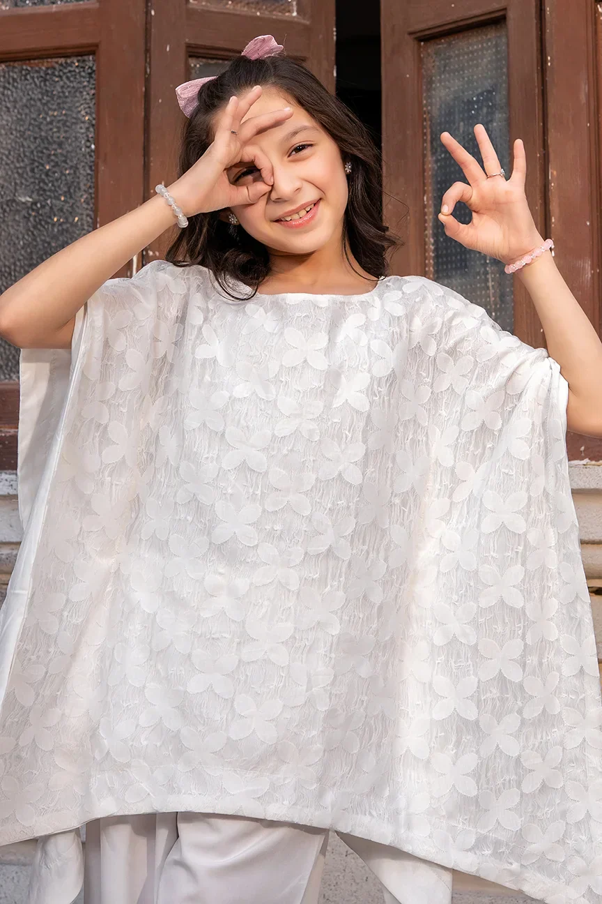 Dhaga Stitched Summer Kids Suit-Zehra Cape Set - Image 4