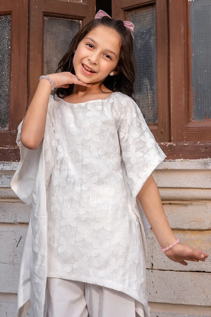 Dhaga Stitched Summer Kids Suit-Zehra Cape Set - Image 5
