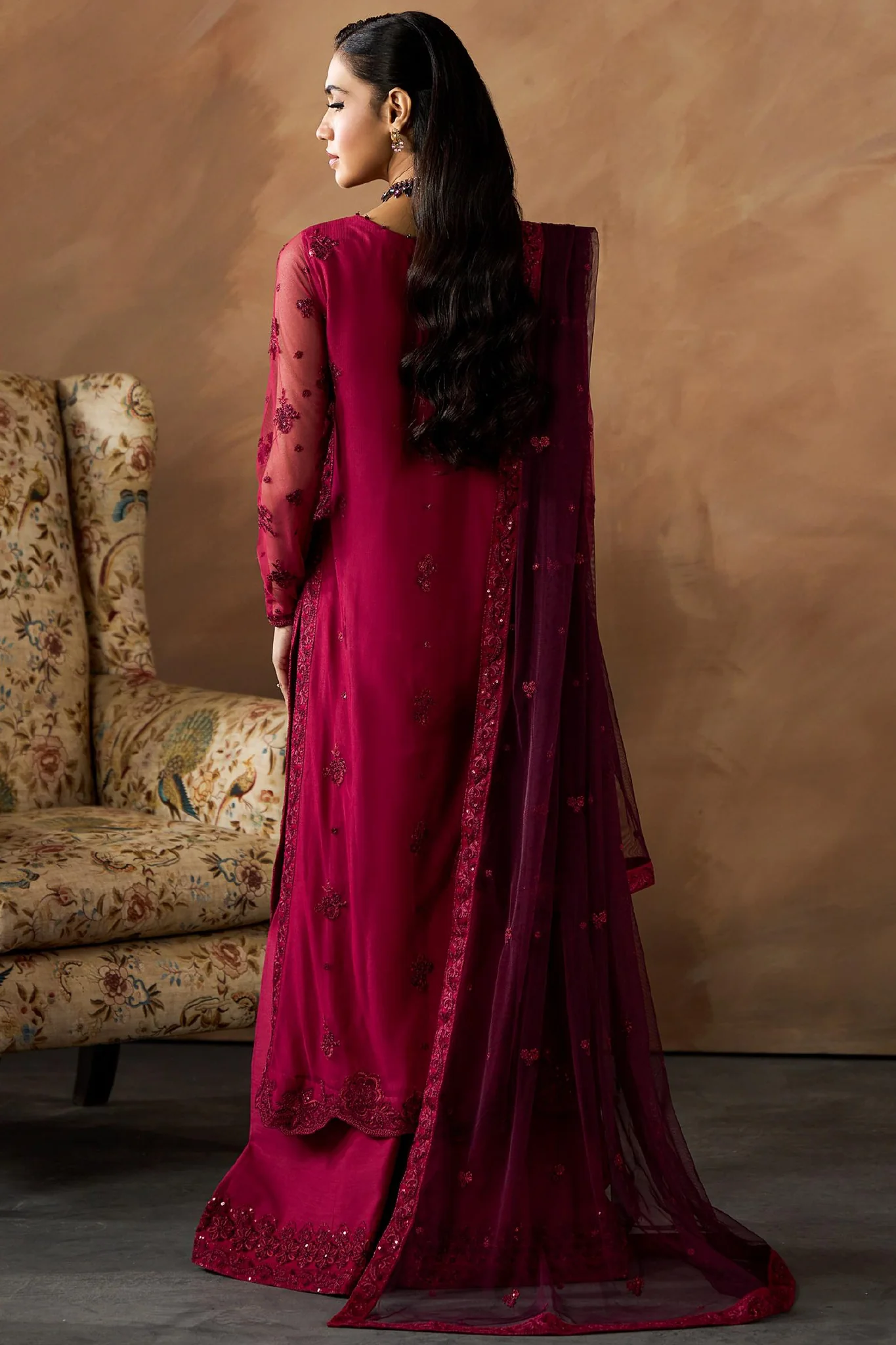 Dharkash By Zarif Unstitched 3 Piece Formals Suit-ZRF-DK-01 ZALVIA - Image 3