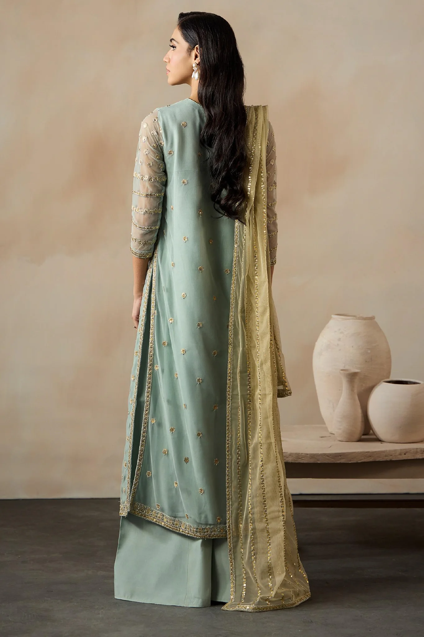 Dharkash By Zarif Unstitched 3 Piece Formals Suit-ZRF-DK-02 AZHARA - Image 3