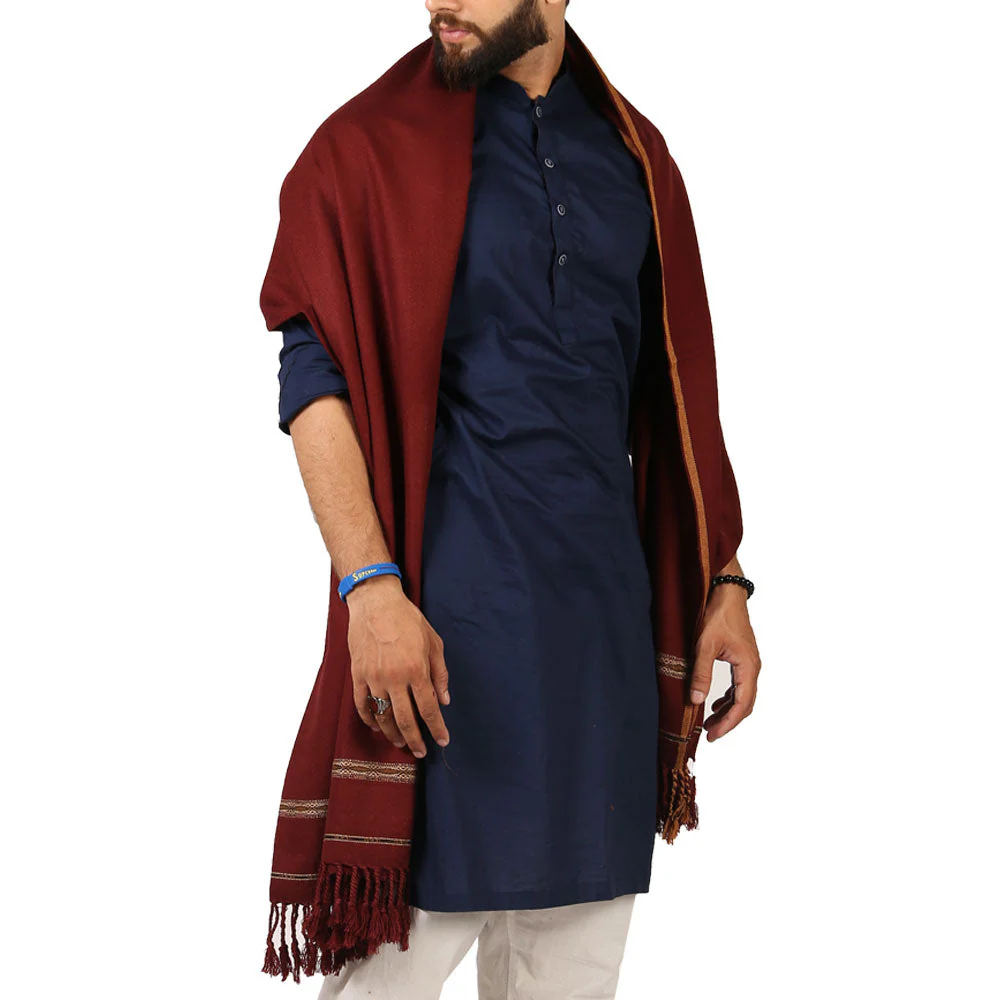Kamaal Khan Distinguished Elegance: Pure Acrylic Woolen Peshawari Dhussa Shawl for Men (Medium) - Image 6