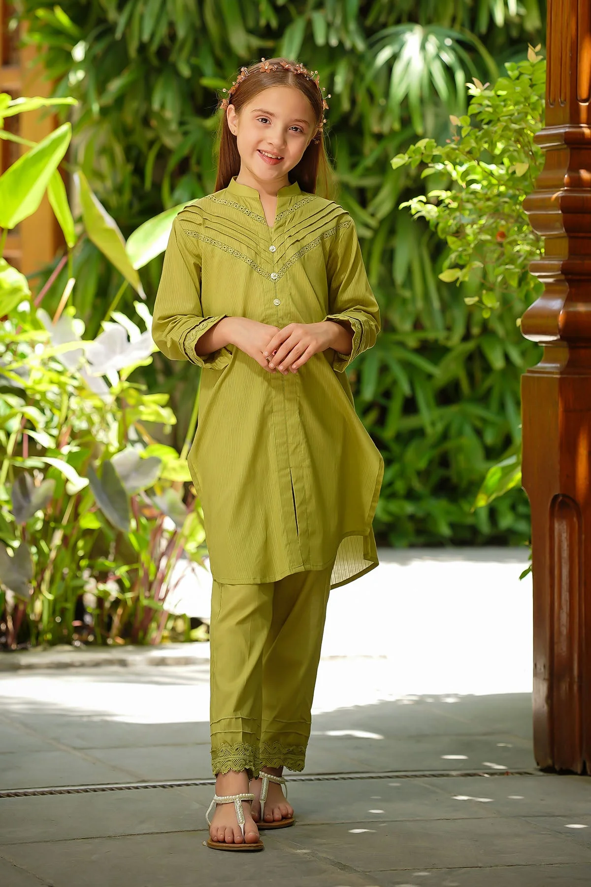Ochre Clothing Dobby Cotton Embellished 2 Pc Suit - Image 3