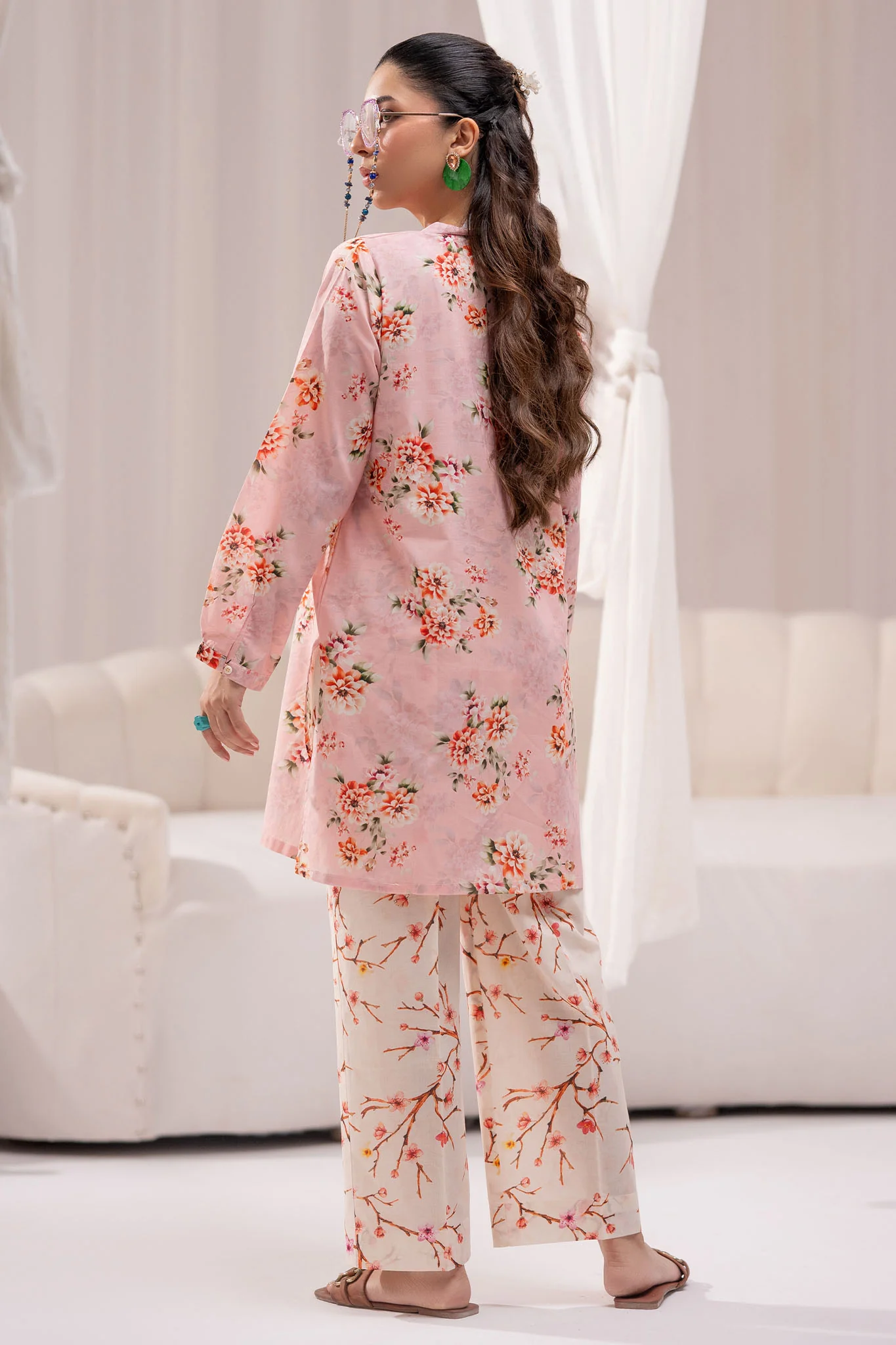Daily Pret By Dor Stitched Co Ords Printed Vol-03 Suit-DPEC3-02-Pink - Image 3
