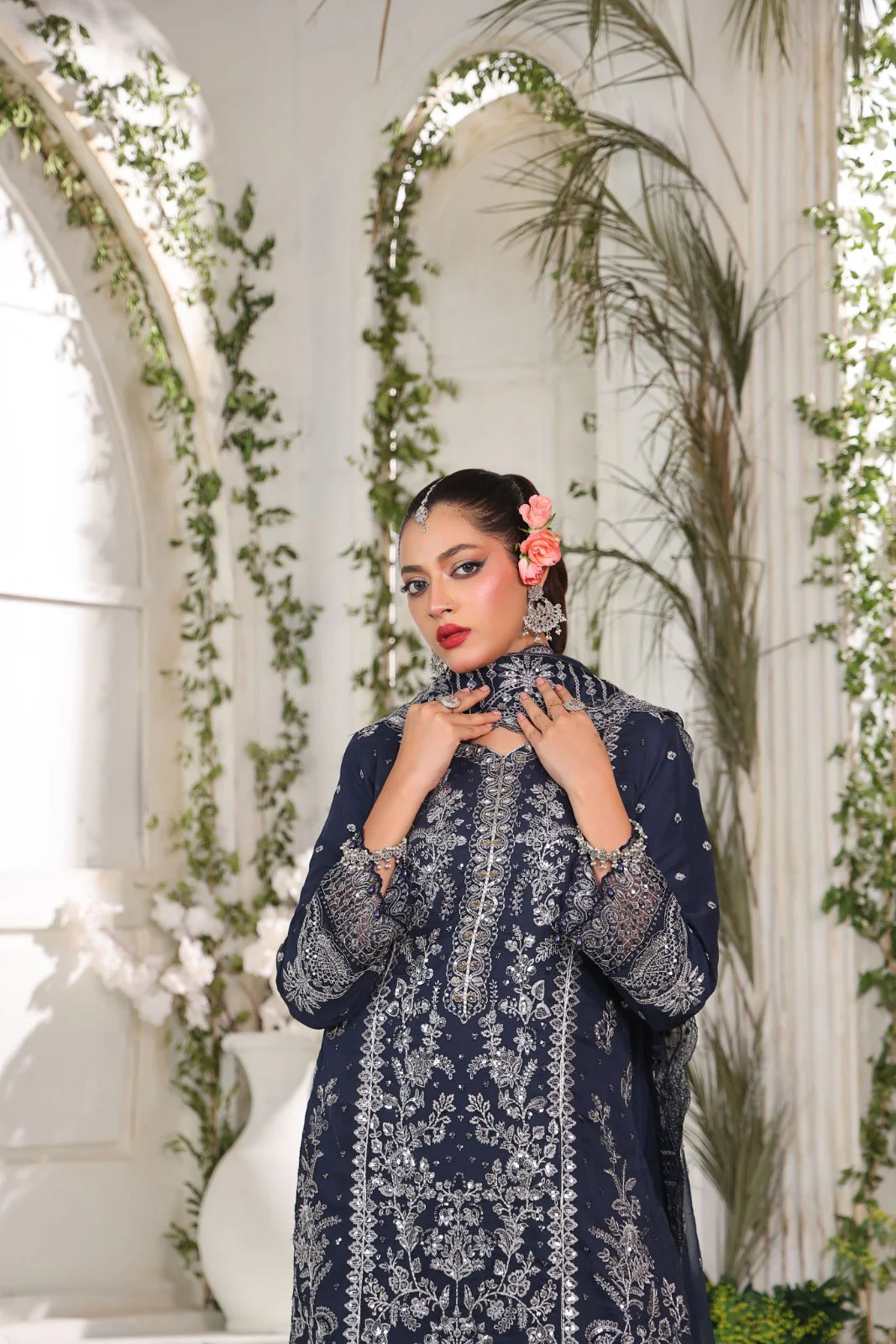 Chandi Raat By Dr Haris Semi-stitched 3 Piece Chiffon Collection-CHR-001 - Image 4