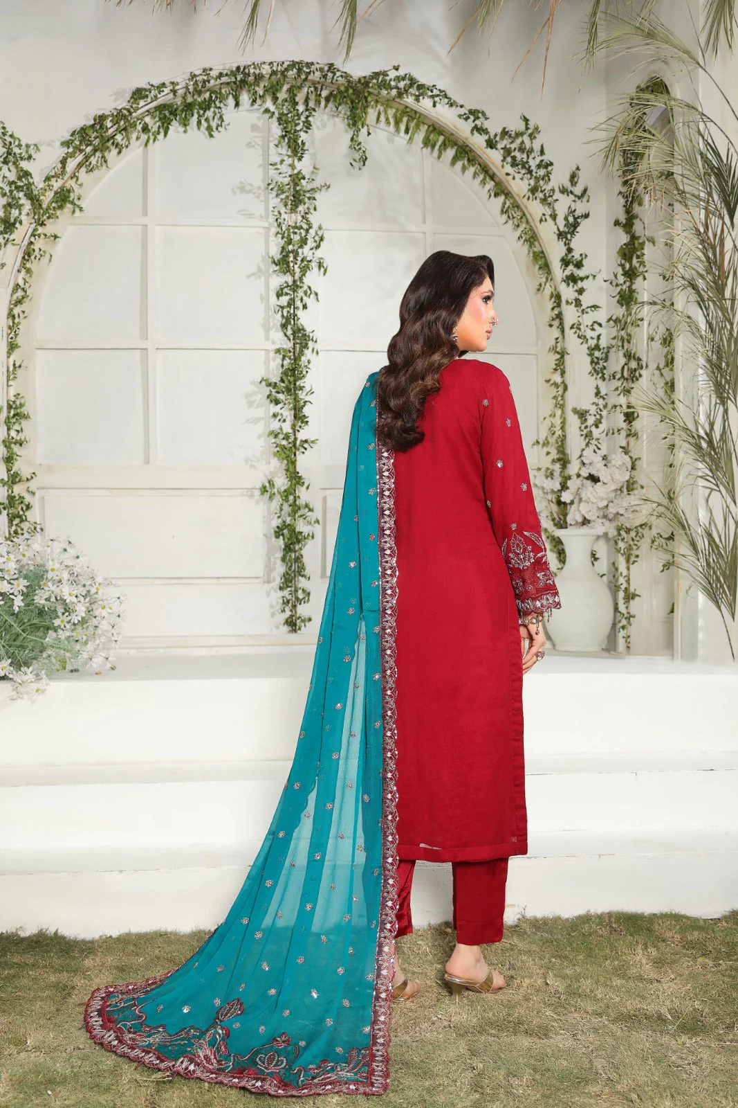 Chandi Raat By Dr Haris Semi-stitched 3 Piece Chiffon Collection-CHR-002 - Image 2