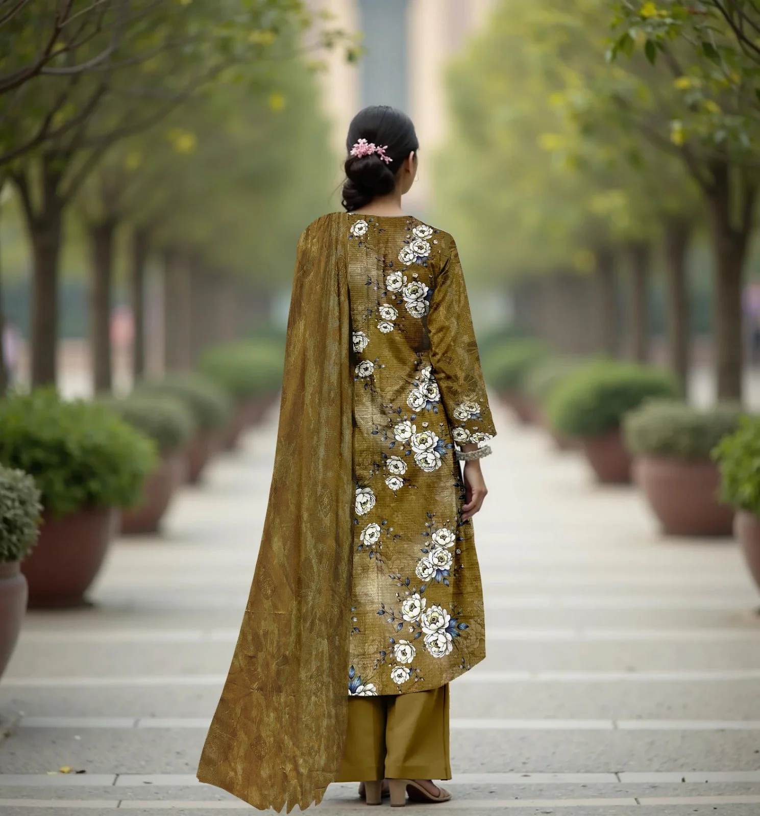 Dr Haris Unstitched 3 Piece Vol-02 Collection-Dpw-009 - Image 2