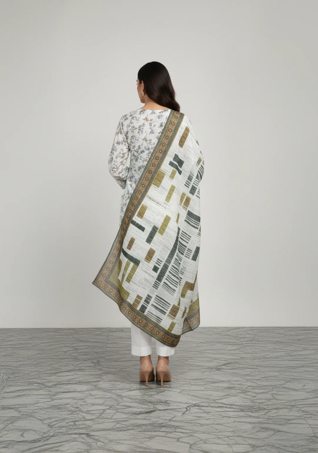 Dr Haris Unstitched 3 Piece Printed Lawn Vol-02 Suit-DRP-011 - Image 2