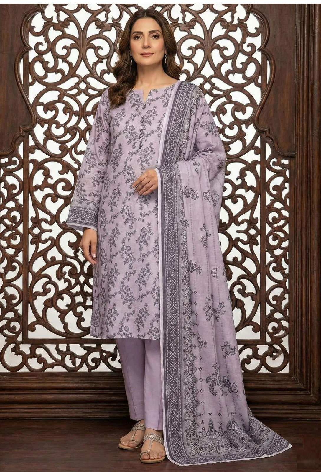 Dr Haris Unstitched 3 Piece Printed Lawn Vol-04 Suit-DRP-038