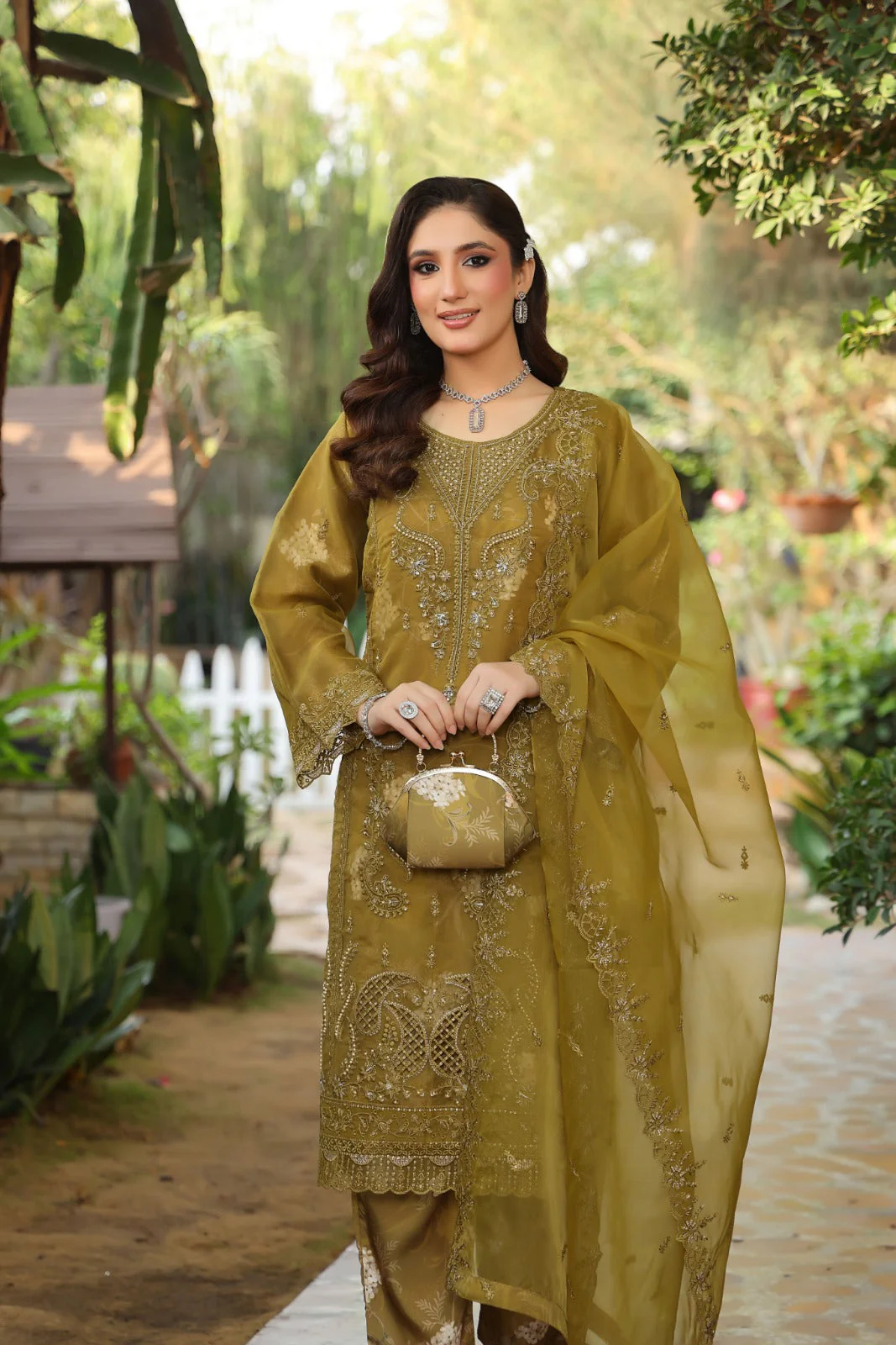 Esha Eshaal By Dr Haris Semi Stitched 3 Piece Collection-ESH-002 - Image 4