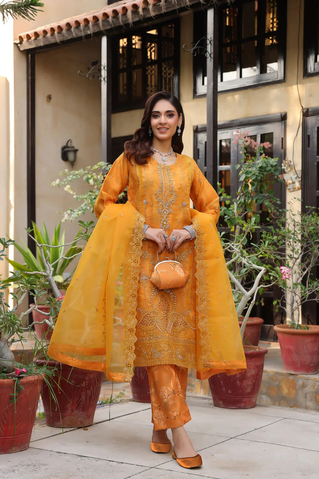 Esha Eshaal By Dr Haris Semi Stitched 3 Piece Collection-ESH-003 - Image 4