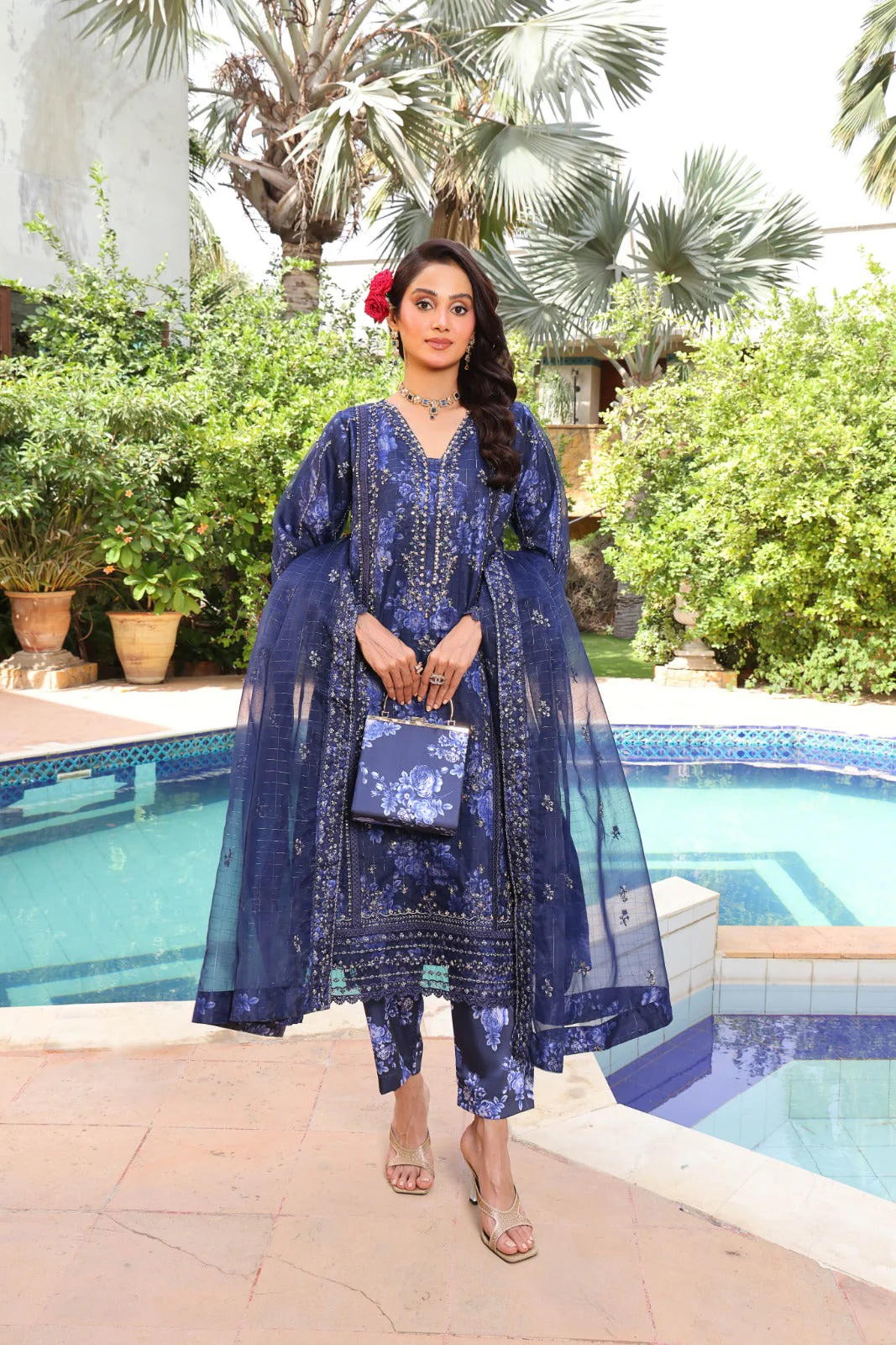 Hermosa By Dr Haris Semi Stitched Formals Collection-(Complimentary Clutch & Jewellery)-Her-003