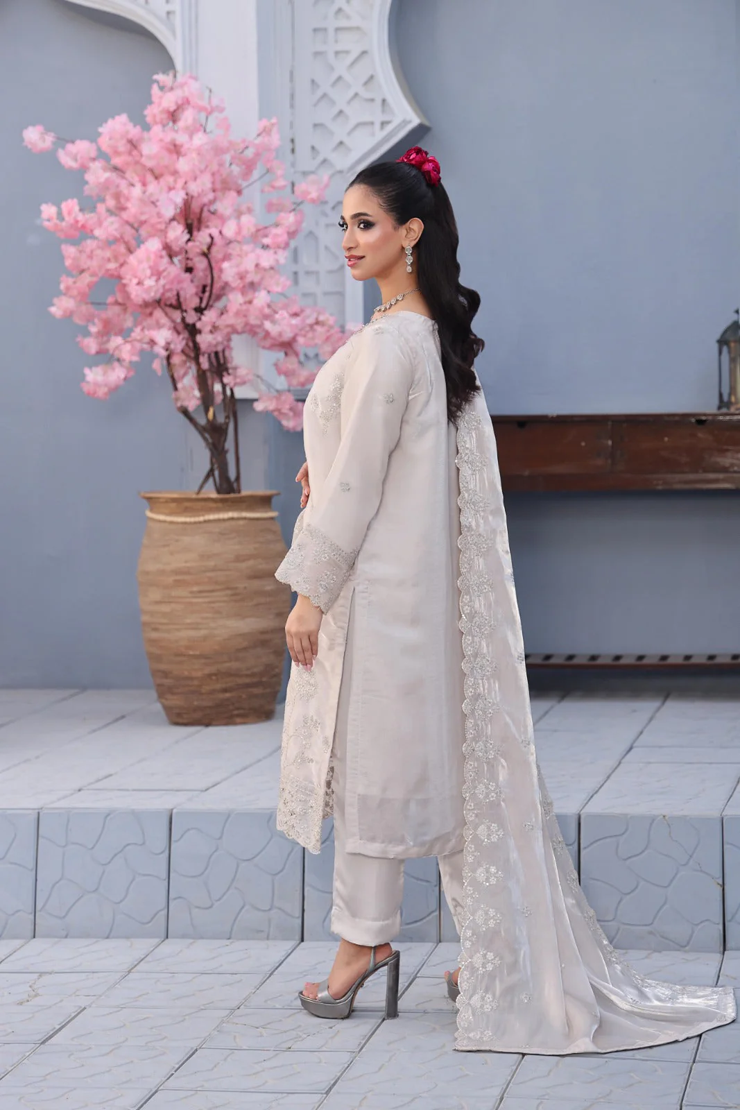 LUXE By Dr Haris Unstitched 3 Piece Fancy Suit-LUX-001 - Image 2