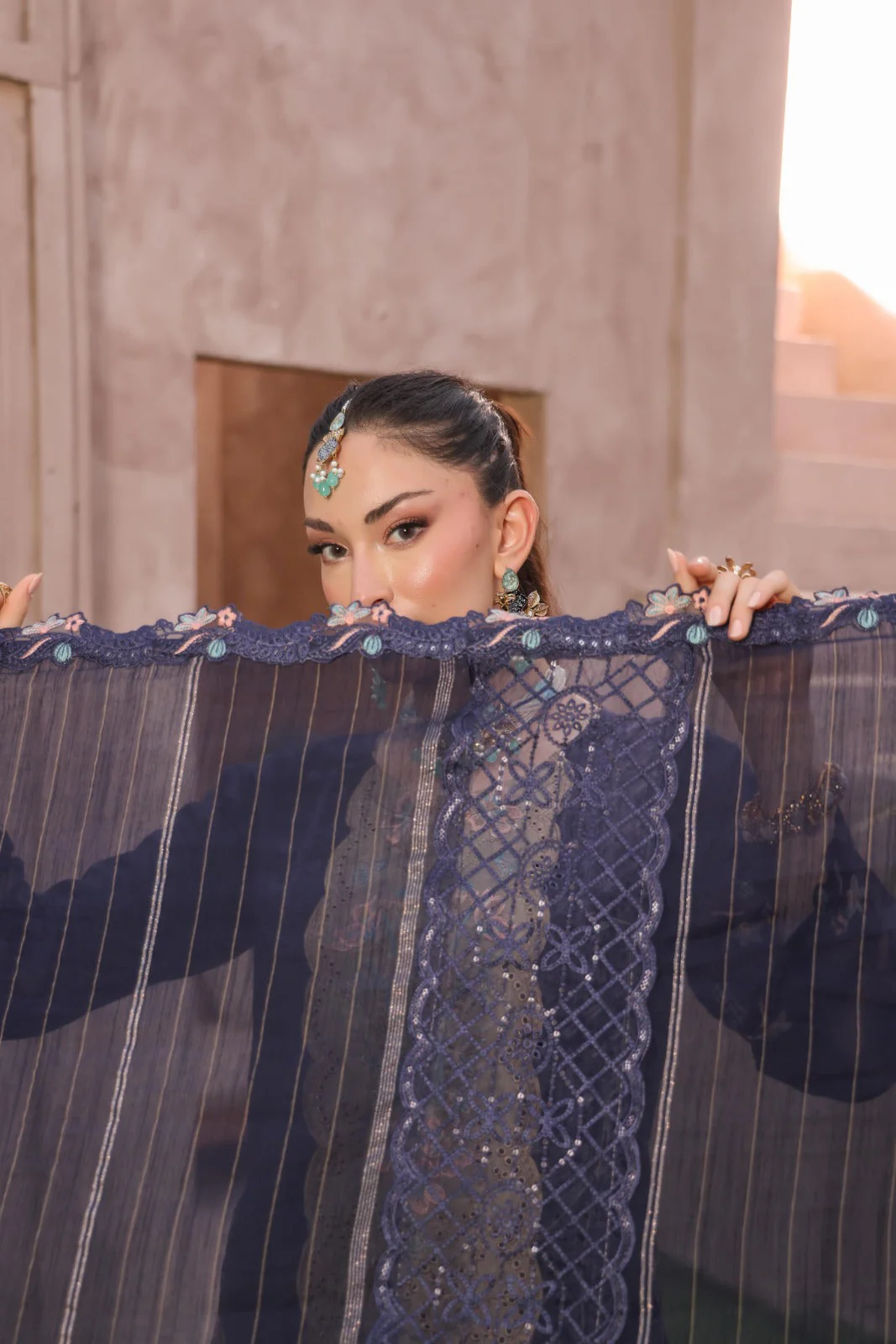 Queen By Dr Haris Unstitched 3 Piece Summer Collection-Que-003 - Image 3