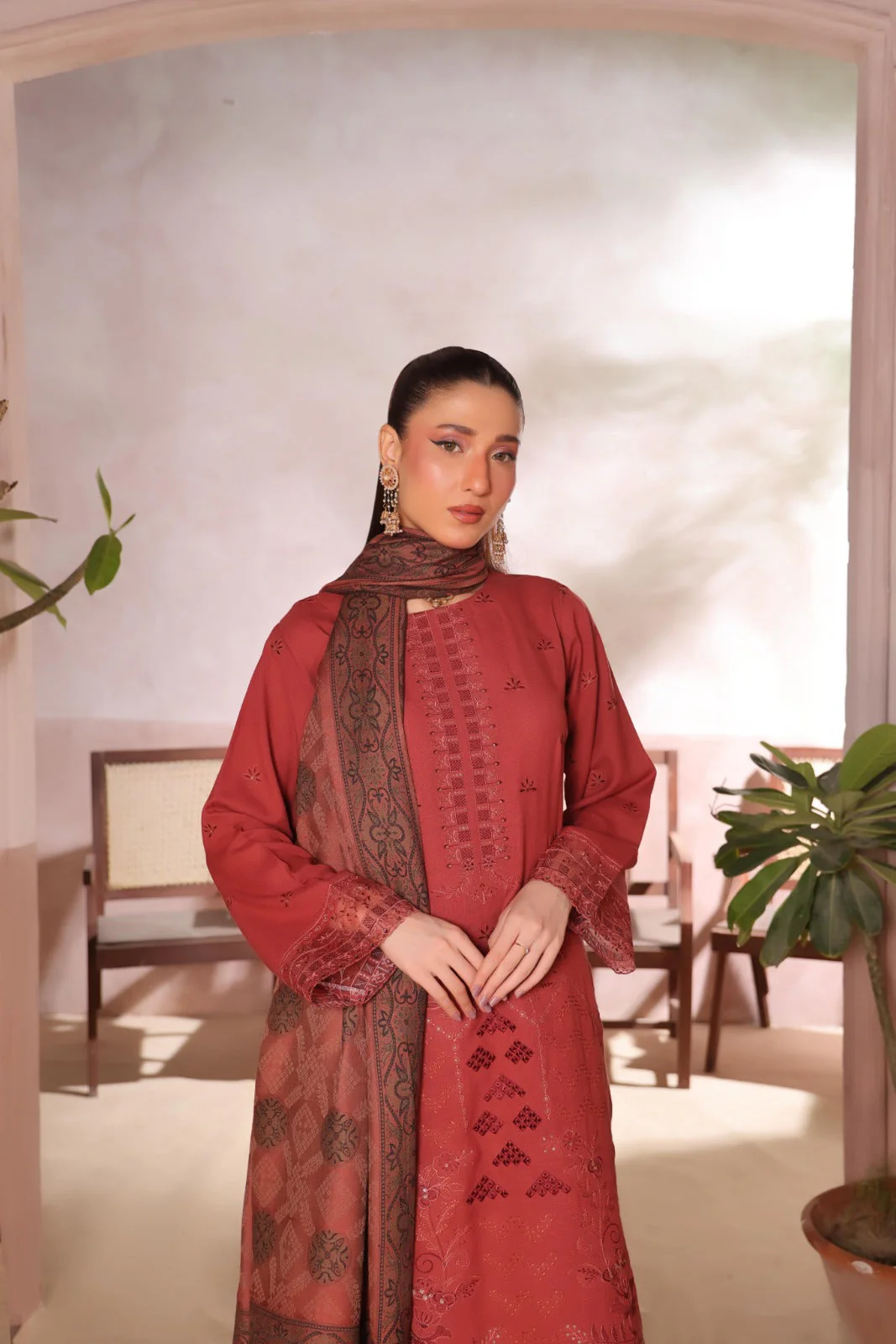 Zarna By Dr Haris Unstitched 3 Piece Dhanak Collection-Zar-001 - Image 3