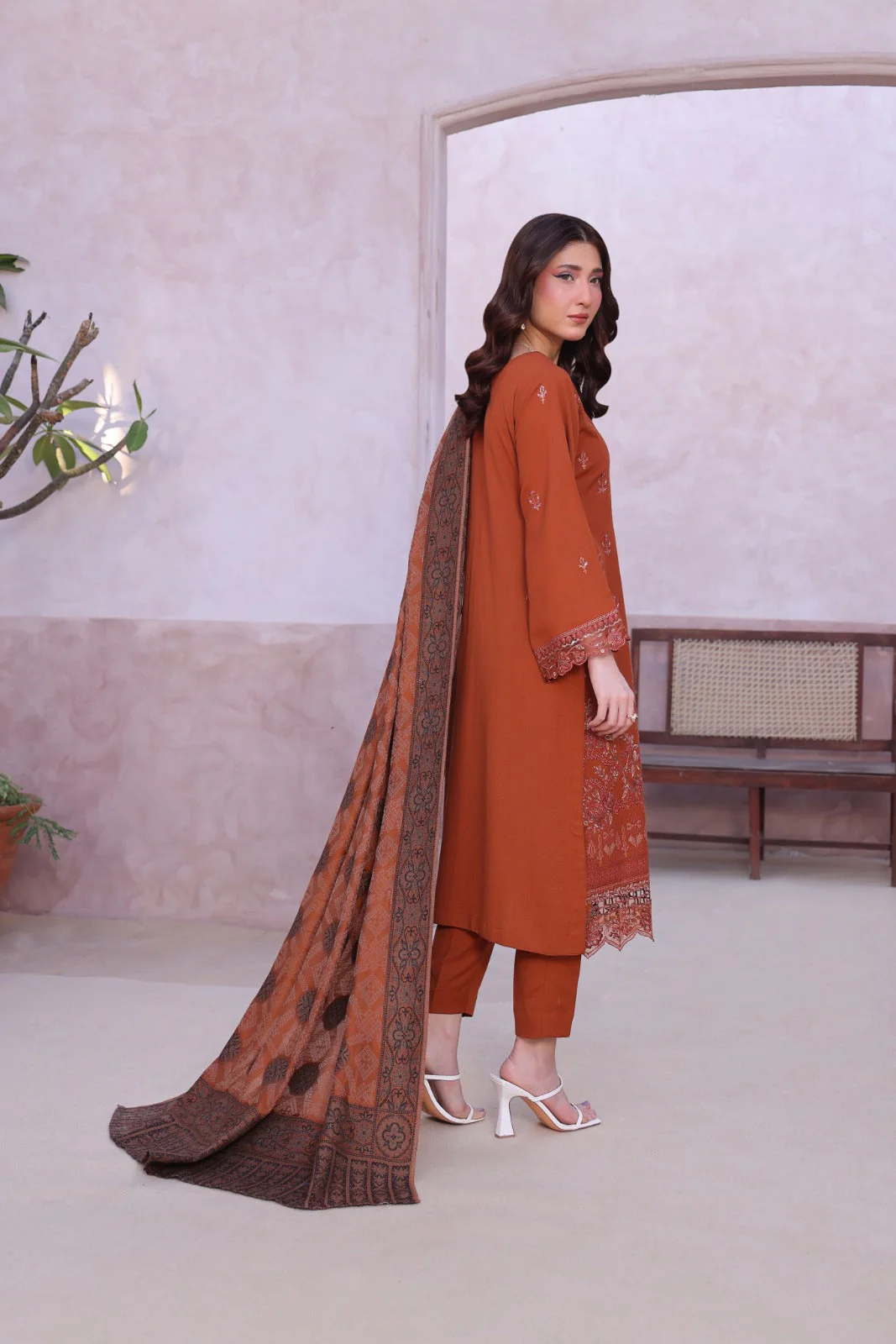 Zarna By Dr Haris Unstitched 3 Piece Dhanak Collection-Zar-006 - Image 2