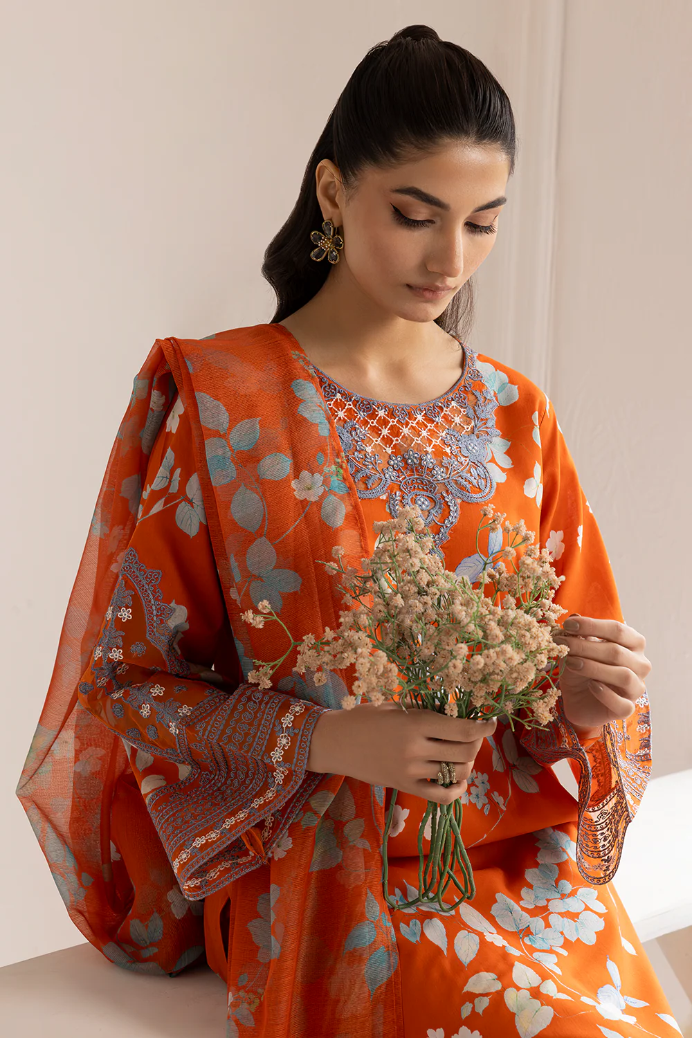 Dastan Edit 1 By Esra Stitched 3 Piece Embroidered lawn Collection-DT-23-14 - Image 2