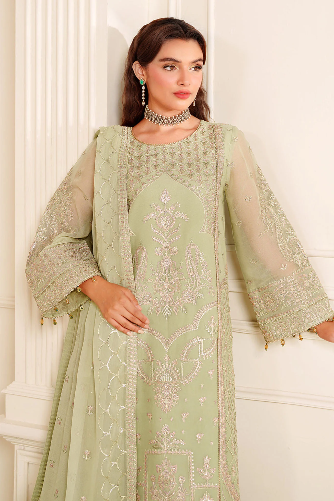 Dua By Alizeh Unstitched 3 Piece Luxury Formals Vol-03 Suit-AF-DUA-3024-Reet - Image 2