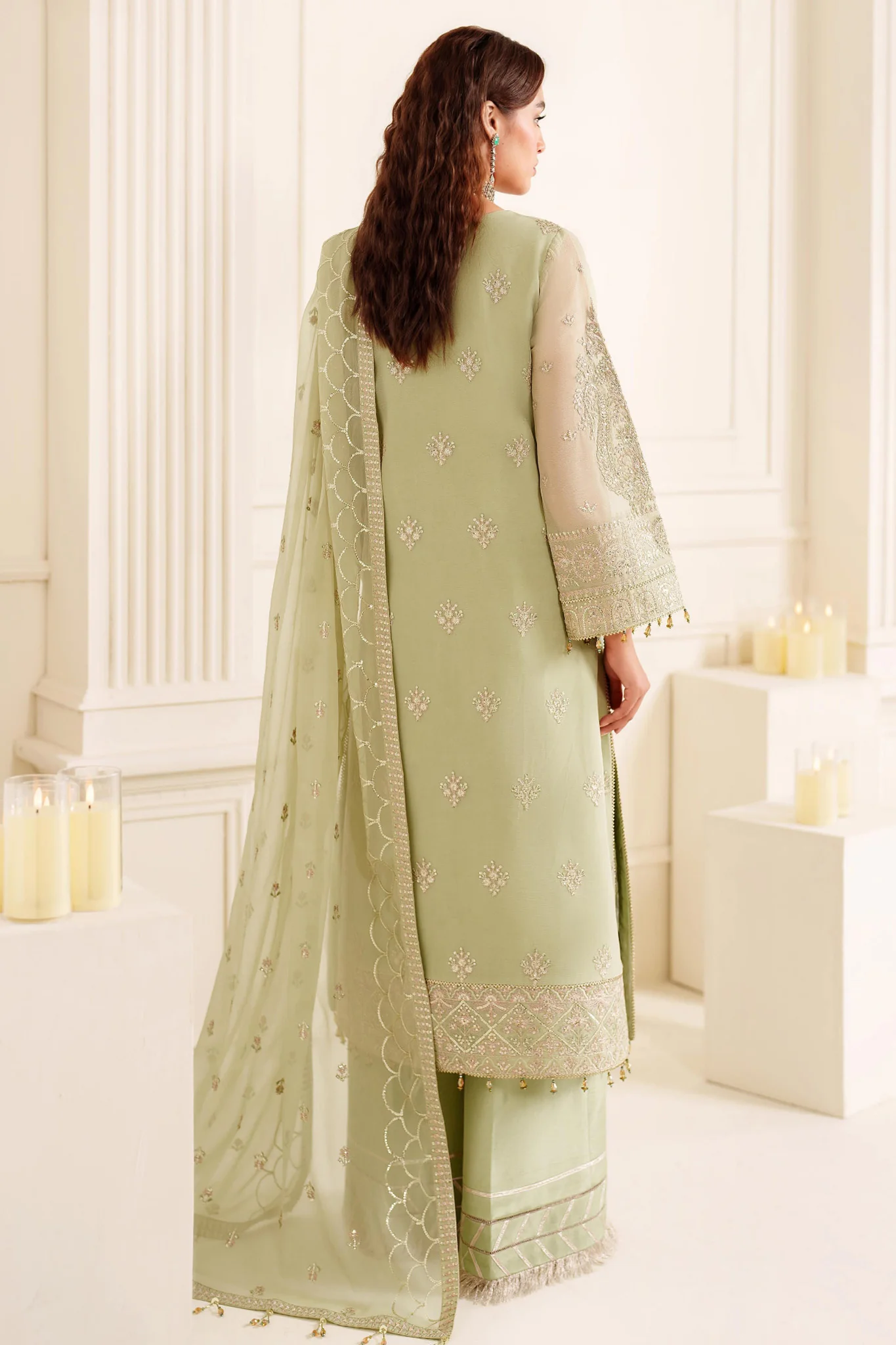 Dua By Alizeh Unstitched 3 Piece Luxury Formals Vol-03 Suit-AF-DUA-3024-Reet - Image 3