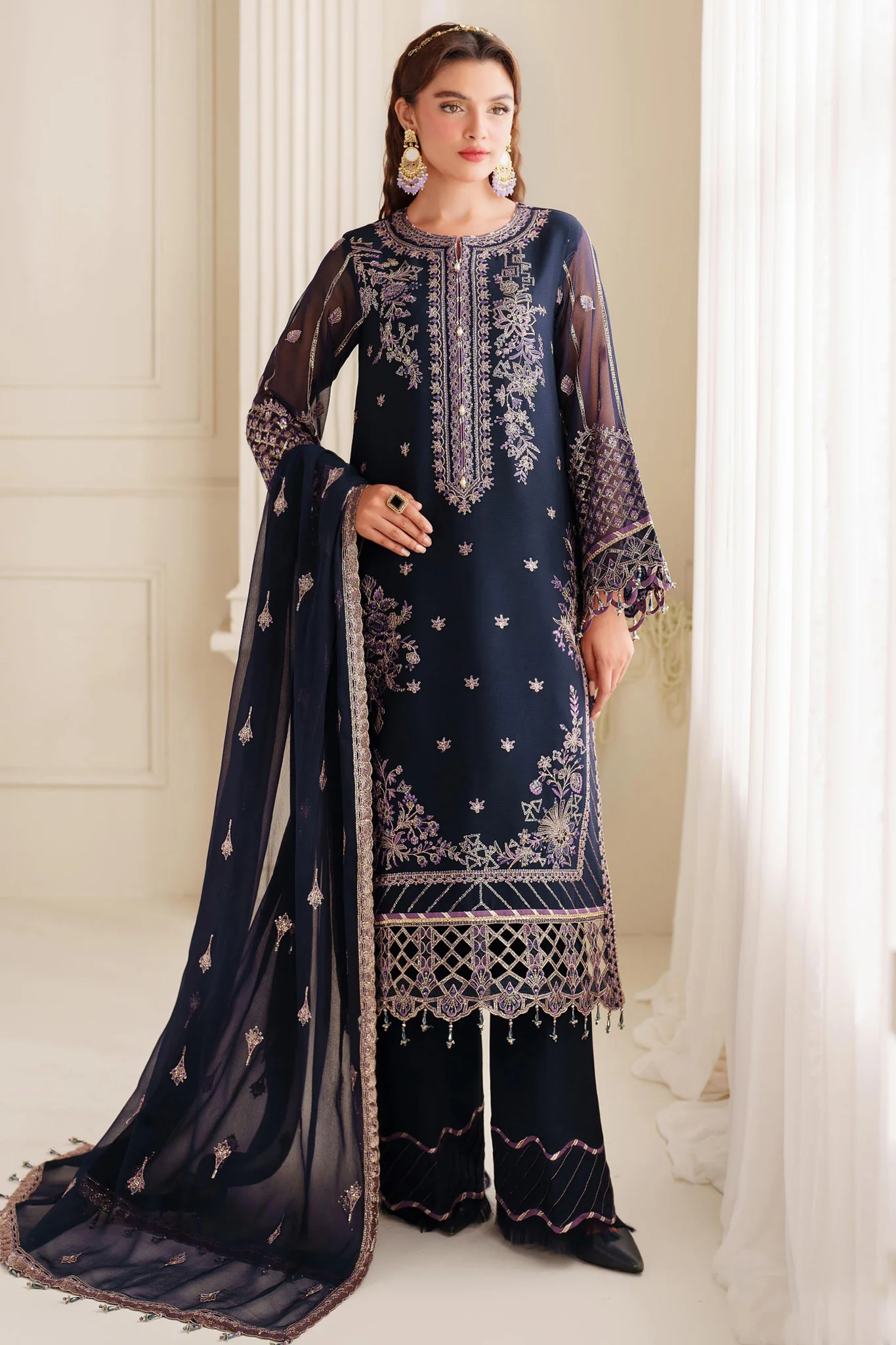 Dua By Alizeh Unstitched 3 Piece Luxury Formals Vol-03 Suit-AF-DUA-3027-Falak