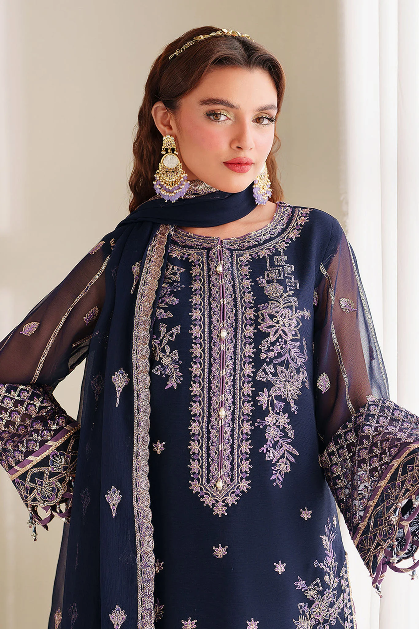 Dua By Alizeh Unstitched 3 Piece Luxury Formals Vol-03 Suit-AF-DUA-3027-Falak - Image 2