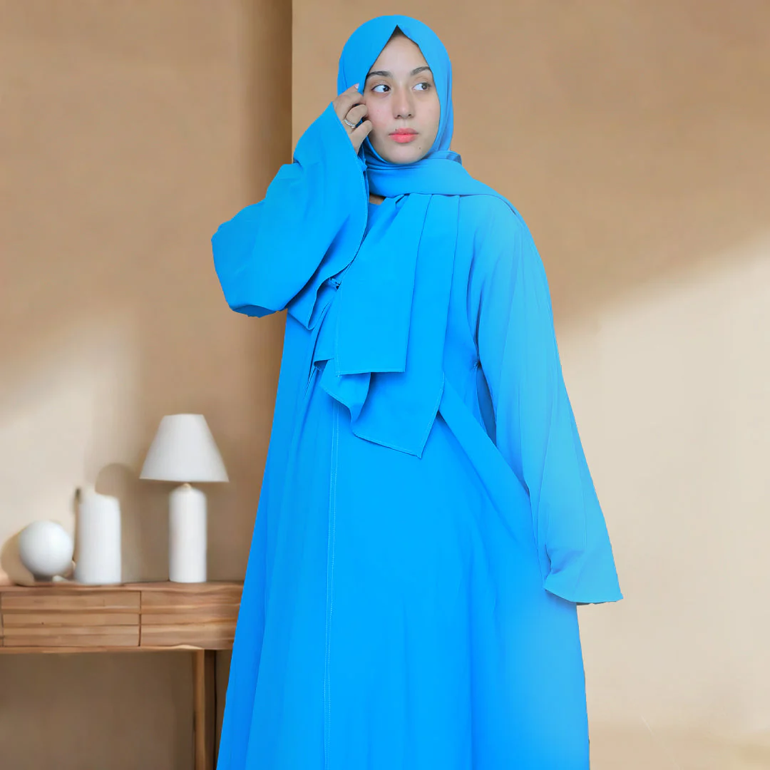 Bustangi Dual Elegance blue Abaya - Image 3