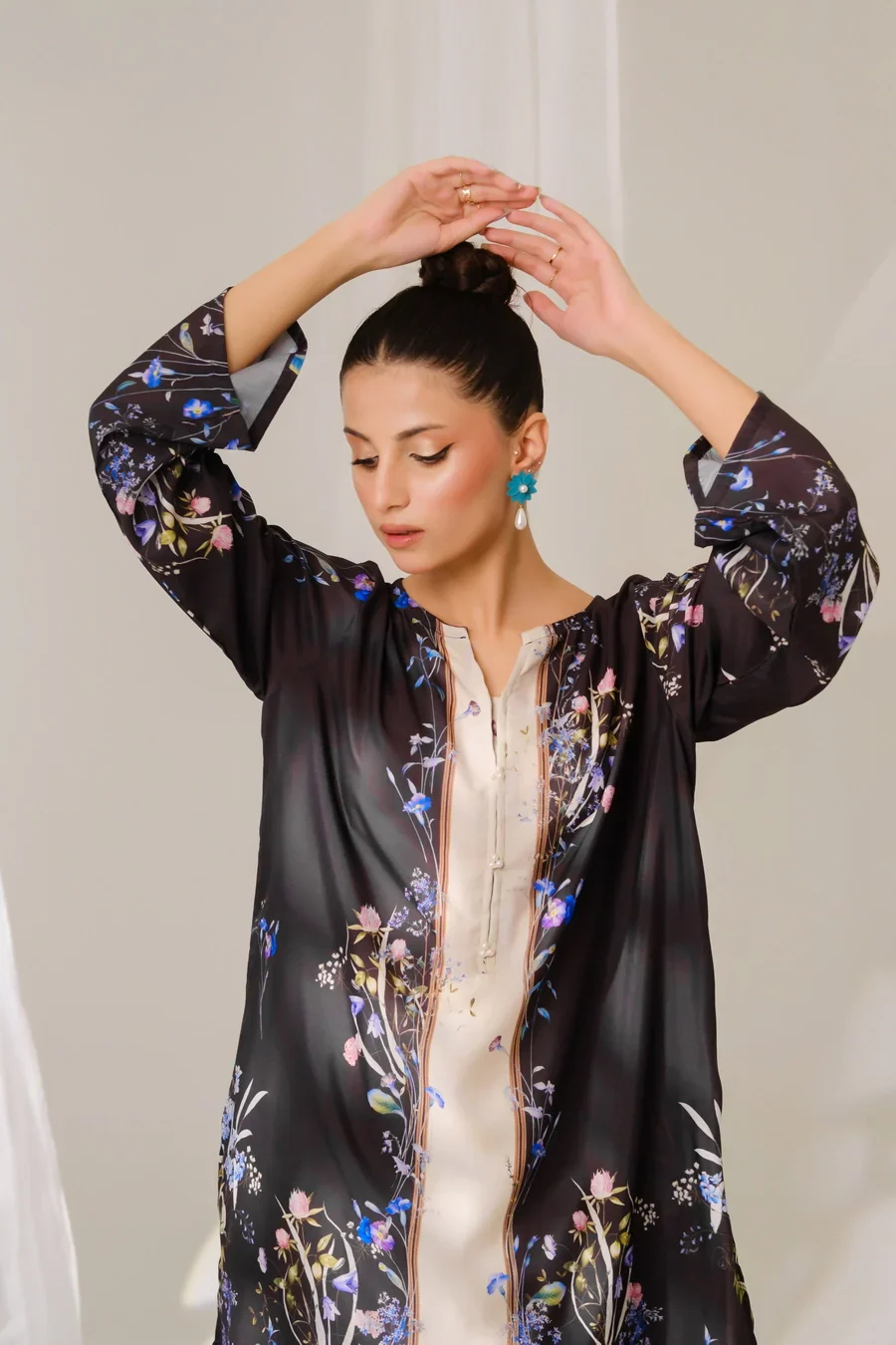 Amal Stitched 2 Piece Blended Lawn Suit-Dusk - Image 3