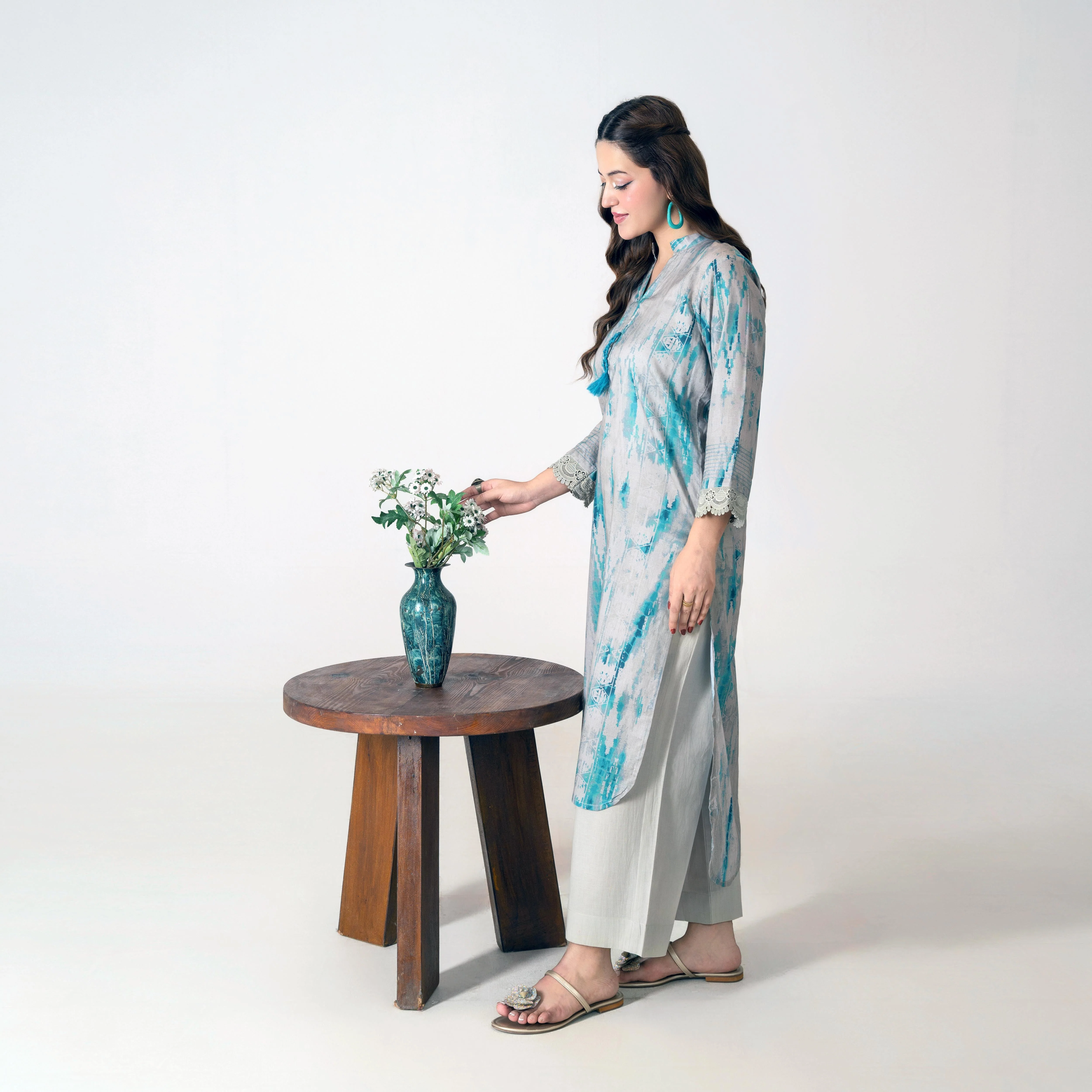 Ahlam By Safa Textile Dye&Dye Kurta With Trouser - Image 4