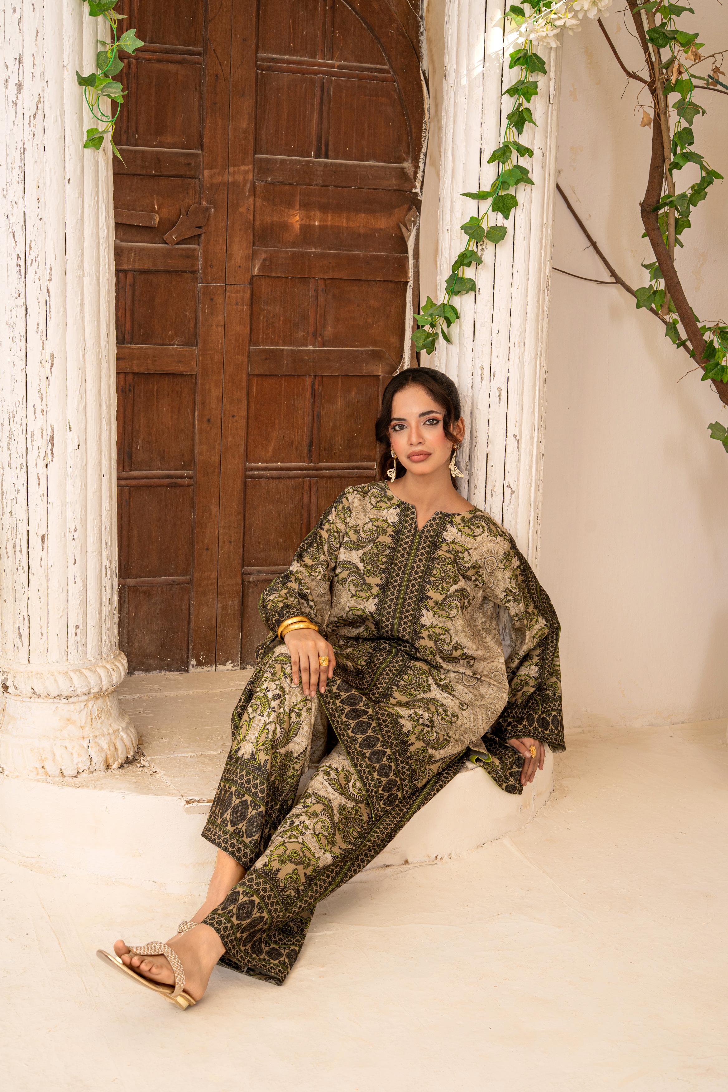 Zar E Gul By Abeera Stitched 2 Piece Poly Lawn Suit-ZG-09 - Image 4
