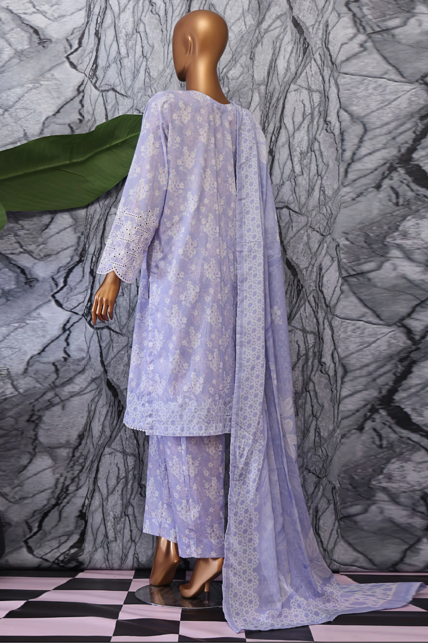 Elegant By HZ Unstitched 3 Piece Premium Digital Printed Lawn Vol-02 Suit-EC-1046 - Image 3