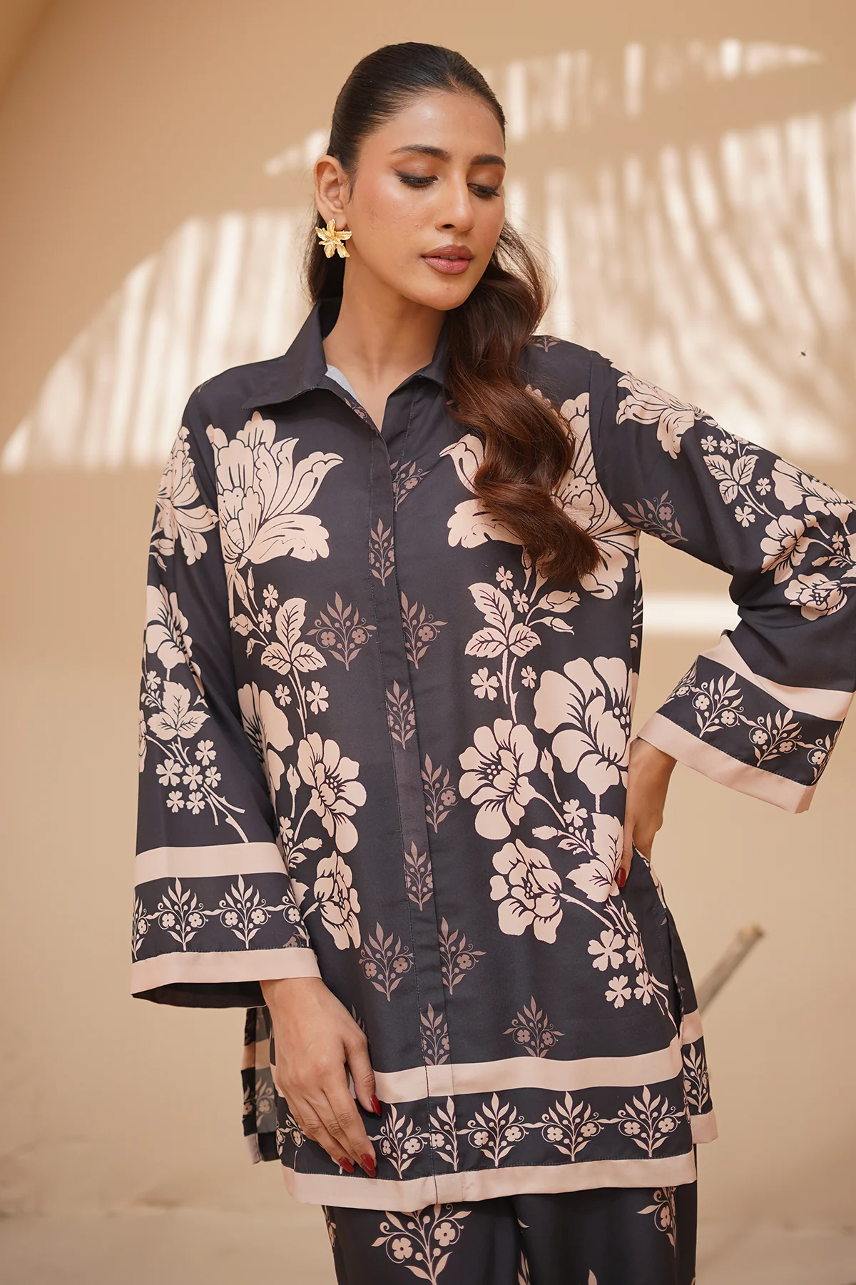 Nairah Stitched Co Ords Summer Suit-Eclipse - Image 2