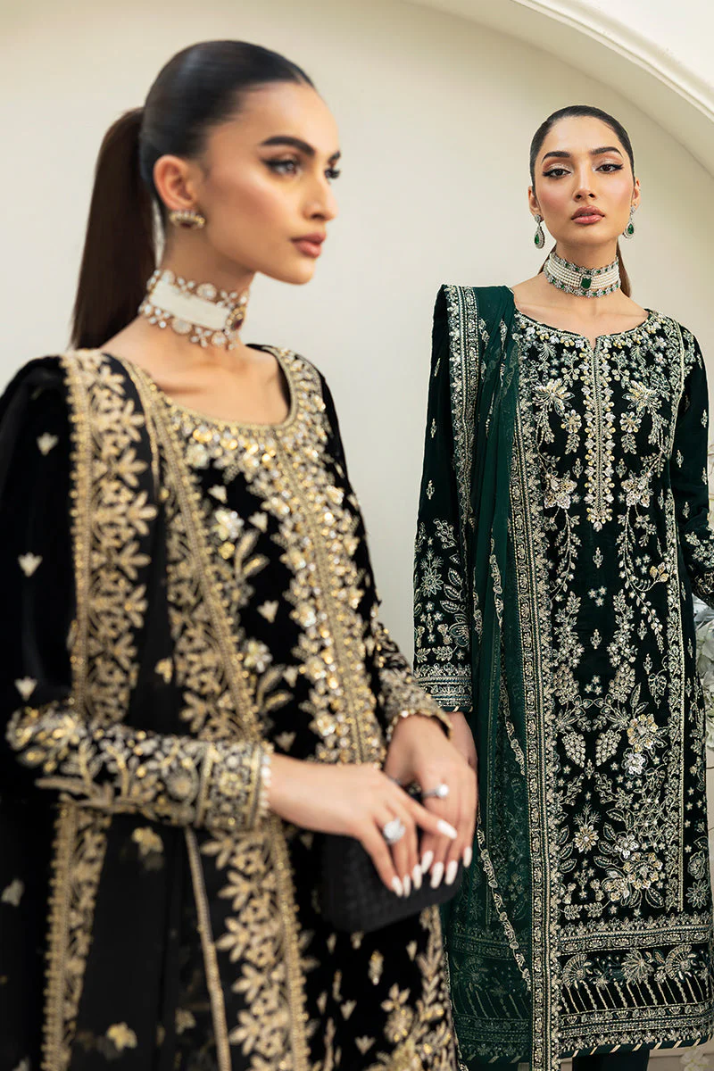 Celeste By Gulaal Unstitched 3 Piece Velvet Suit-Eden - Image 8