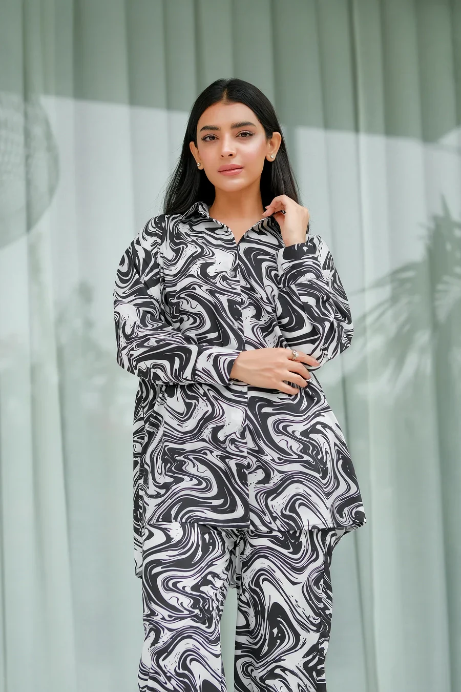 Dhaga Stitched 2 Piece Crepe Suit-Eileen - Image 7